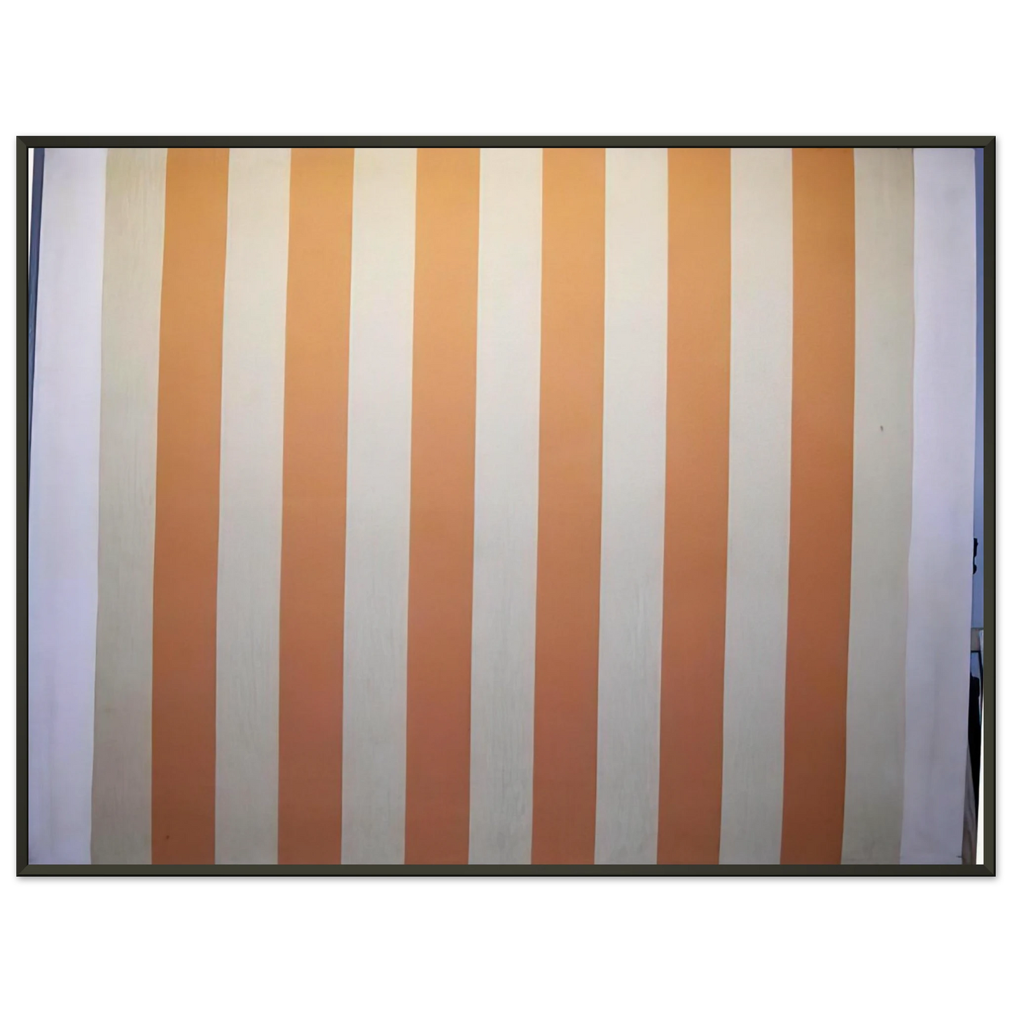 Daniel Buren Peinture acrylique blanche sur tissu raye blanc et orange 1967 Framed Art Print - Aluminum Frame - 70x100 cm / 28x40 inches