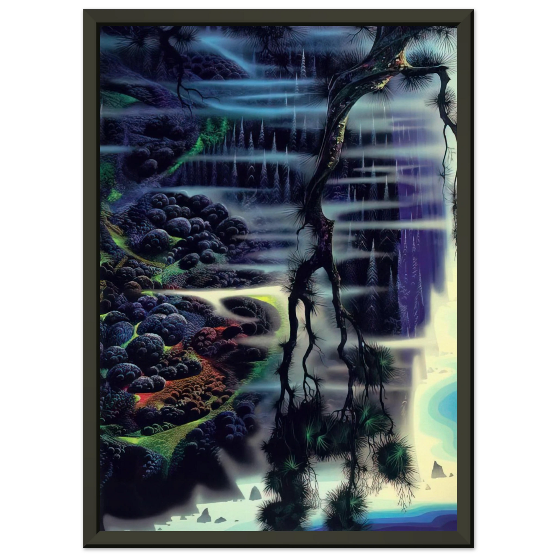 Eyvind Earle  Seaside Splendor Framed Art Print  - Aluminum Frame - 70x100 cm / 28x40 inches