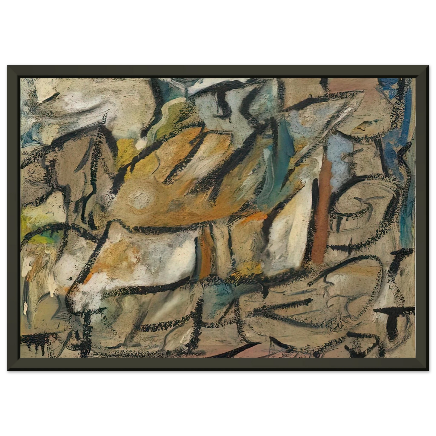 Helen Frankenthaler  August Weather 1951 Framed Art Print  - Aluminum Frame - 70x100 cm / 28x40 inches