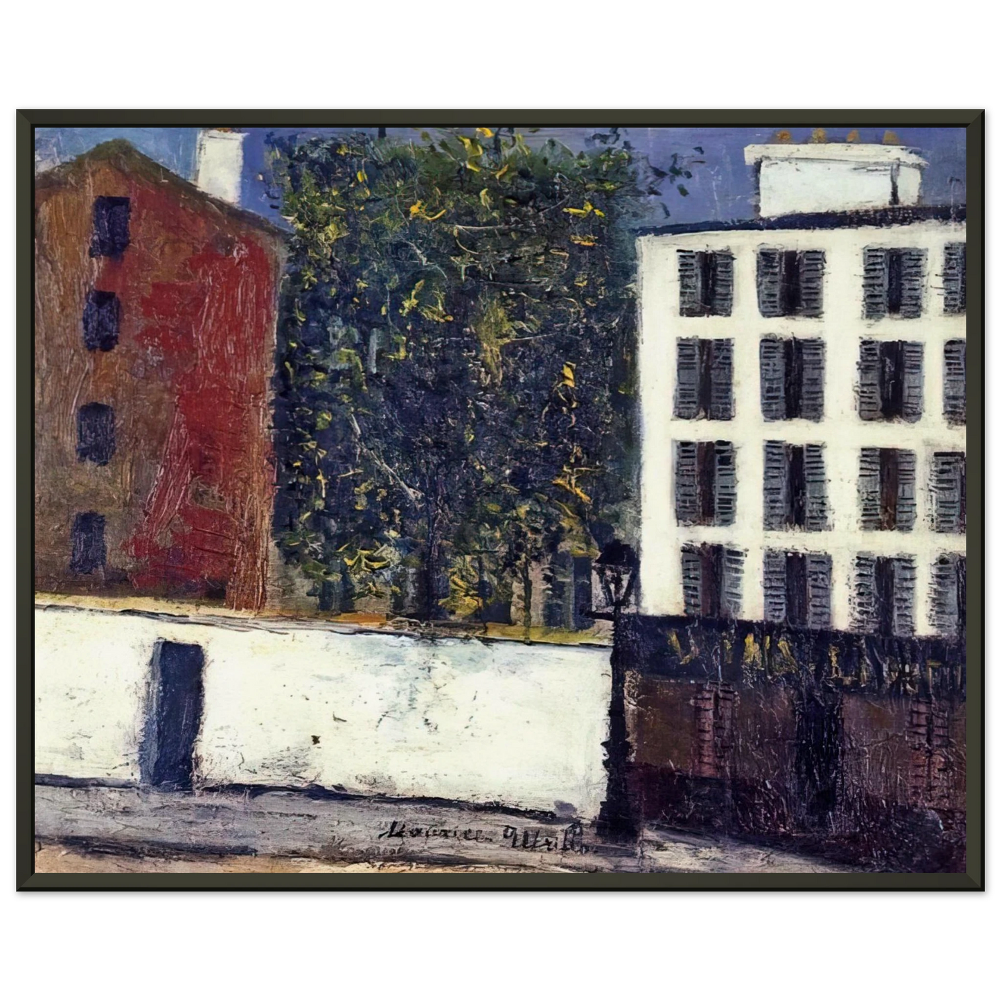 Maurice Utrillo MONTMARTRE STREET Framed Art Print - Aluminum Frame - 40x50 cm / 16x20 inches
