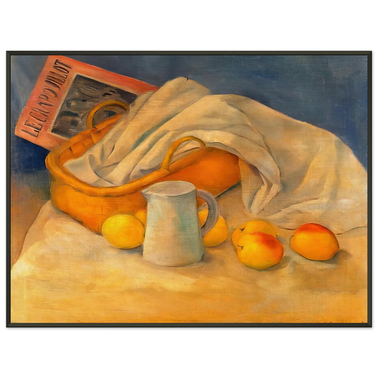 Esteban Vicente STILL LIFE WITH LE CRAPOUILLOT 1925 Framed Art Print - Aluminum Frame - 70x100 cm / 28x40 inches