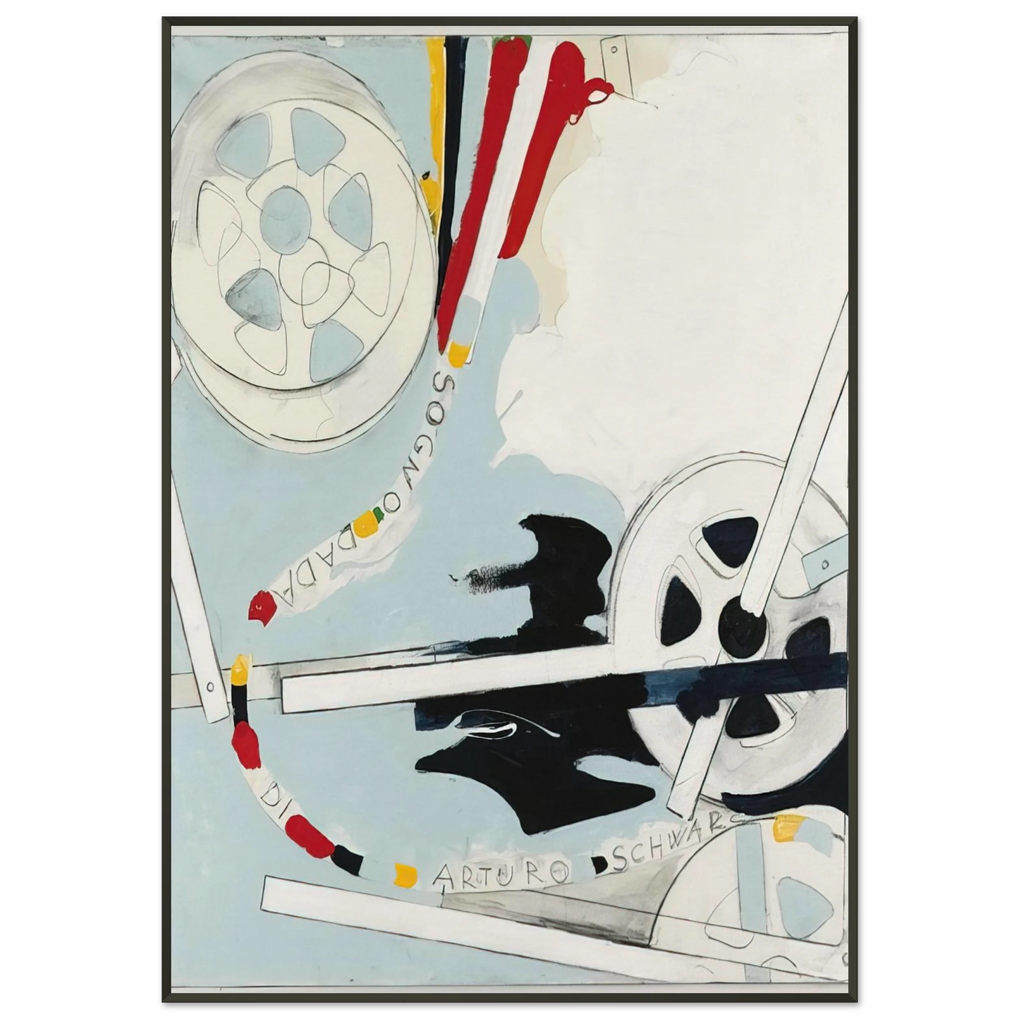 Mario Schifano Il Sogno Dada di Arturo Schwarz 1965 Framed Art Print - Aluminum Frame - 21x29.7 cm / 8x12"