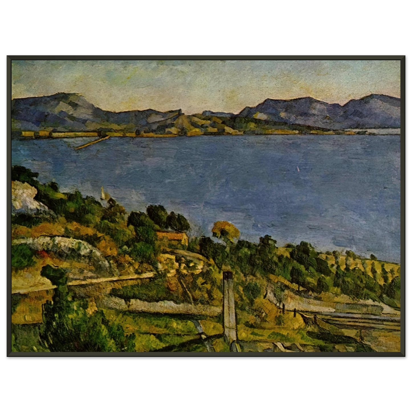 Paul Cezanne Sea at LEstaque Framed Art Print - Aluminum Frame - 70x100 cm / 28x40 inches