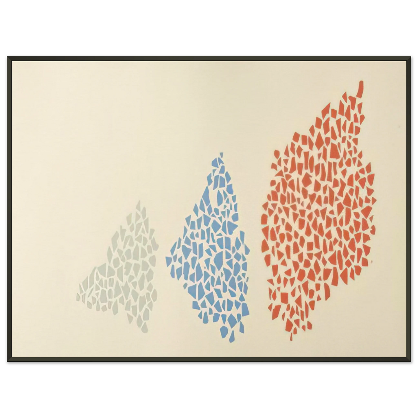 Robert Goodnough Red Blue and Grey PostPainterly Abstraction Framed Art Print - Aluminum Frame - 60x80 cm / 24x32 inches
