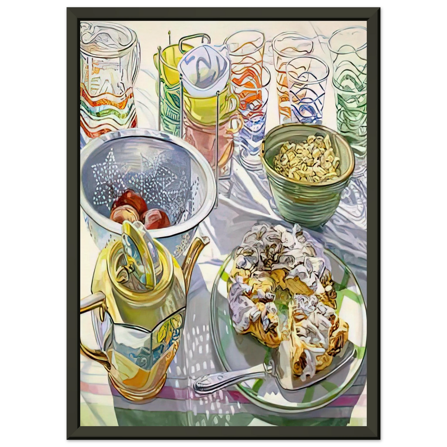 Janet Fish COFFEE CAKE 2003 Framed Art Print - Aluminum Frame - 60x80 cm / 24x32 inches
