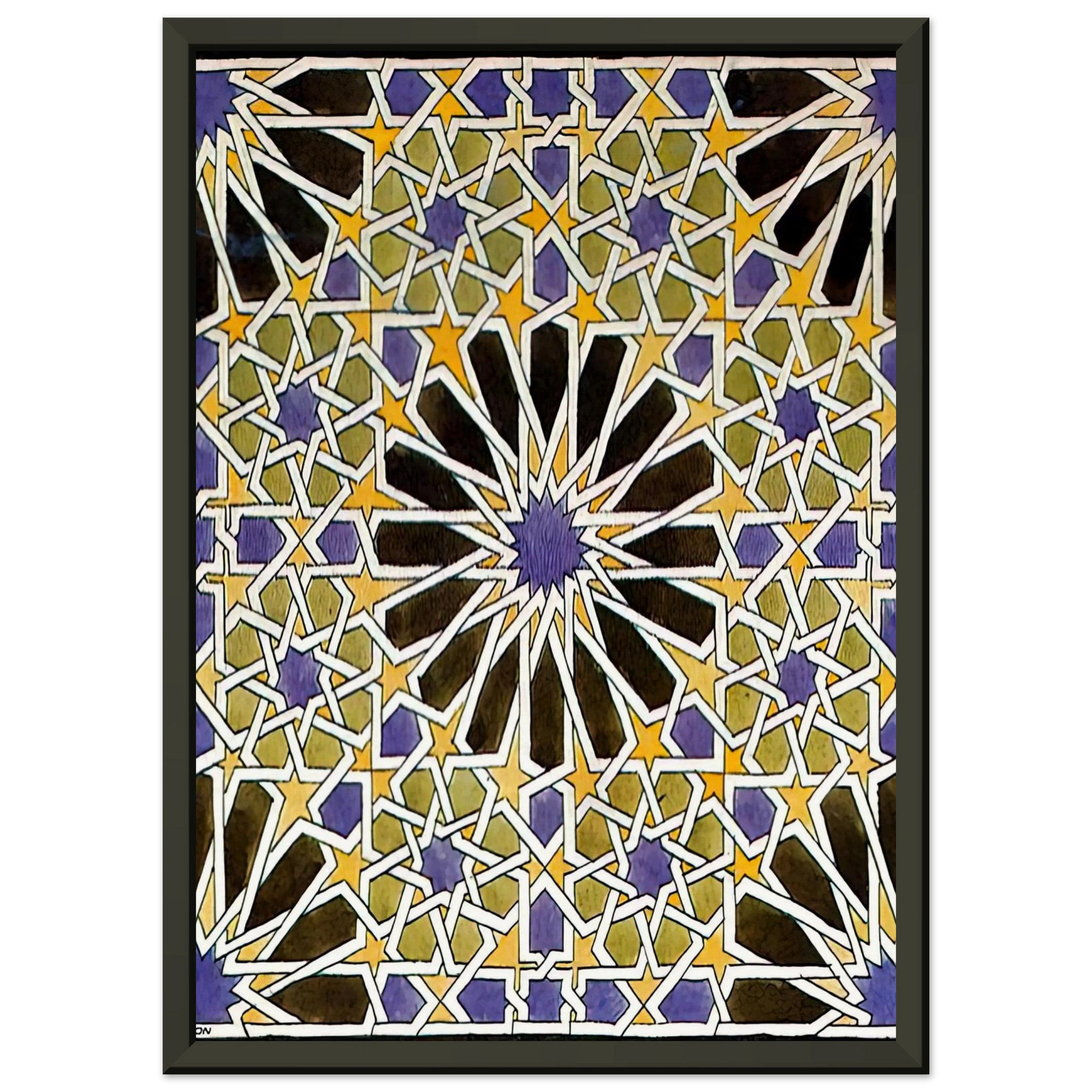 MC Escher  MURAL MOSAIC IN THE ALHAMBRA Framed Art Print  - Aluminum Frame - 40x50 cm / 16x20 inches