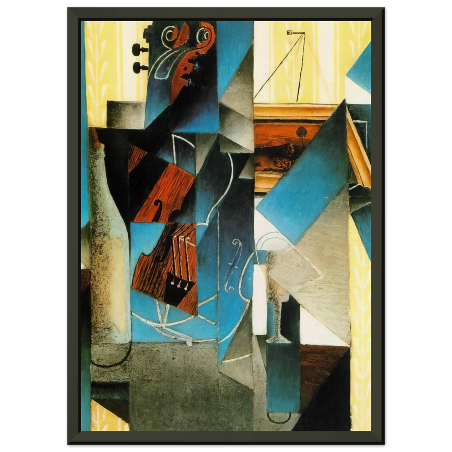 Juan Gris VIOLIN AND PRINT 1913 Framed Art Print - Aluminum Frame - 40x50 cm / 16x20 inches