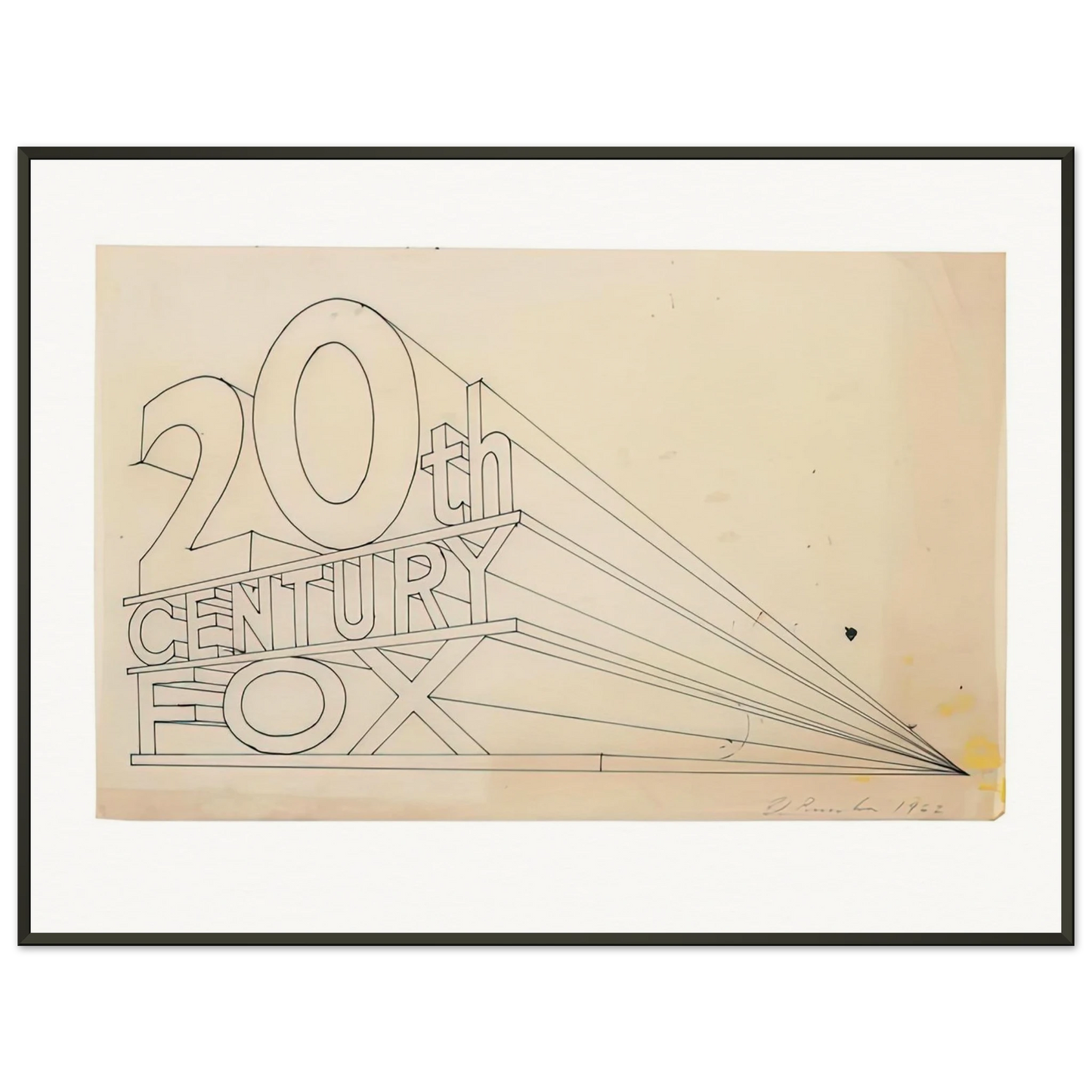 Edward Ruscha TRADEMARK STUDY 4 1962 Framed Art Print - Aluminum Frame - 40x50 cm / 16x20 inches