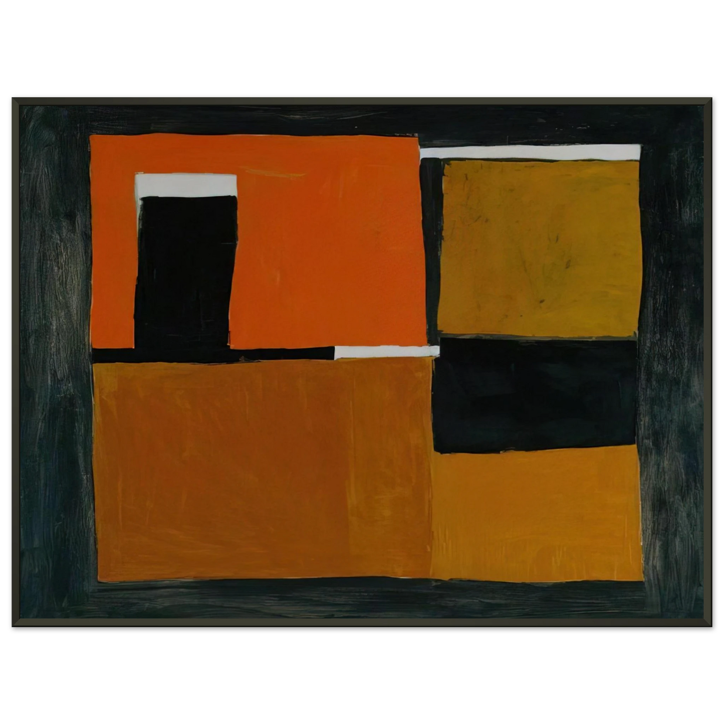 William Scott Orange Black and White Composition 1953 Framed Art Print - Aluminum Frame - 60x80 cm / 24x32 inches