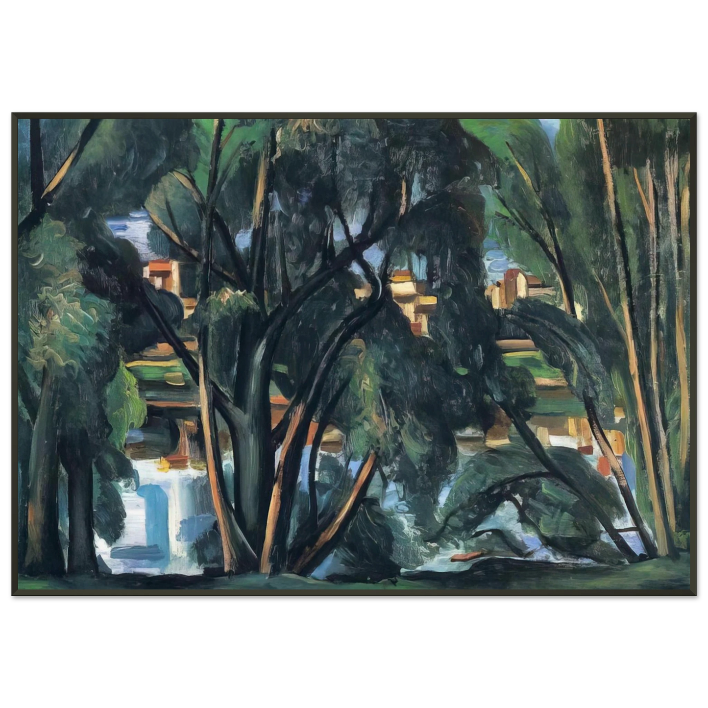 Andre Derain TREES ON THE BANKS OF THE SEINE 1913 Framed Art Print - Aluminum Frame - 21x29.7 cm / 8x12"