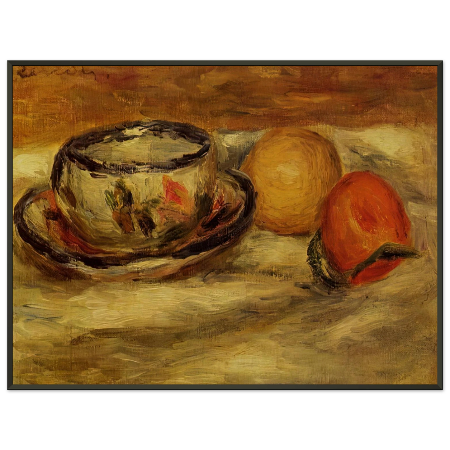 PierreAuguste Renoir Cup Lemon and Tomato Framed Art Print - Aluminum Frame - 70x100 cm / 28x40 inches