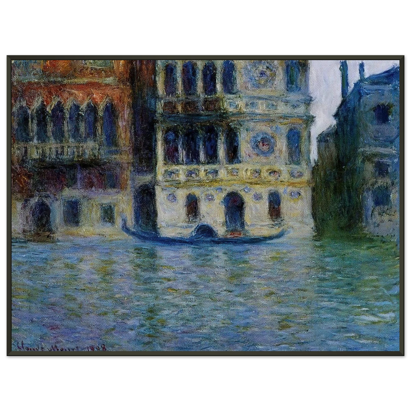 claude monet  Palazzo Dario Framed Art Print  - Aluminum Frame - 70x100 cm / 28x40 inches