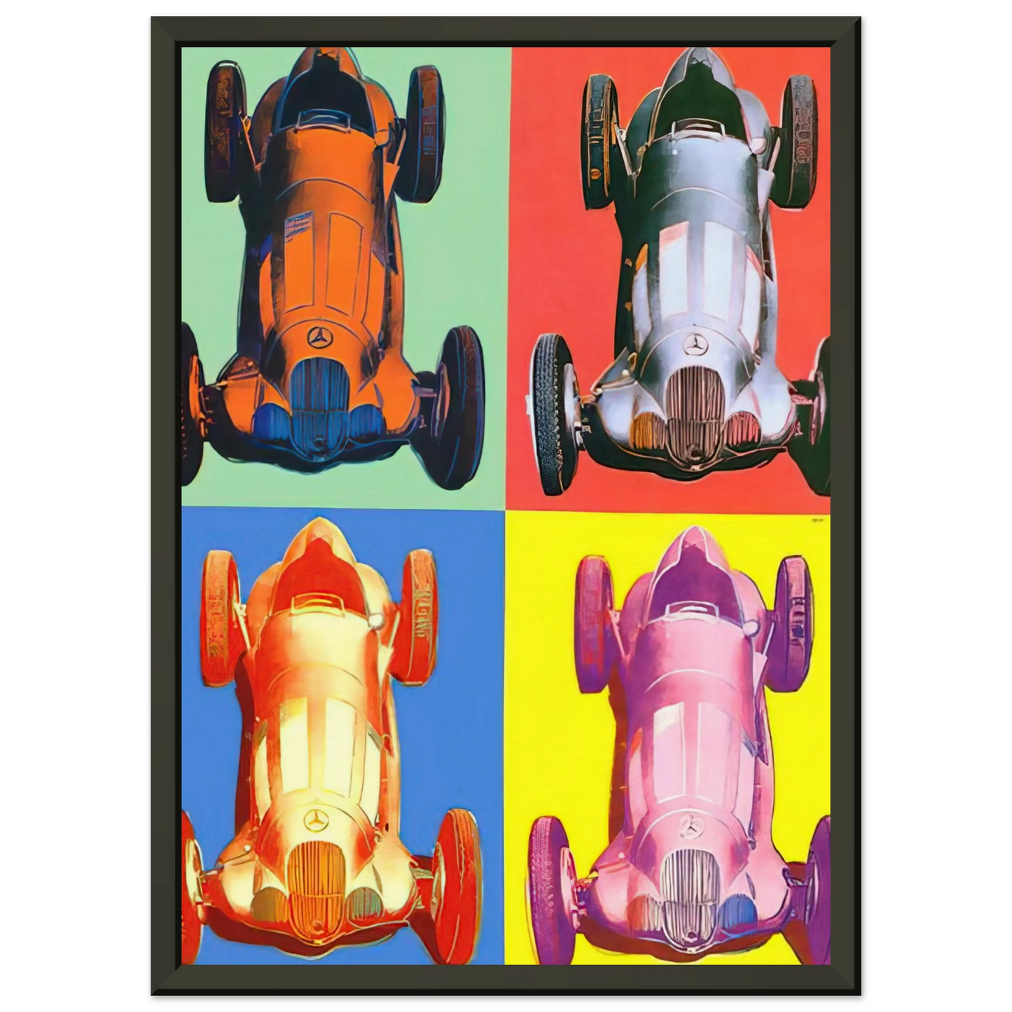 Andy Warhol Benz Racing Car Framed Art Print - Aluminum Frame - 70x100 cm / 28x40 inches