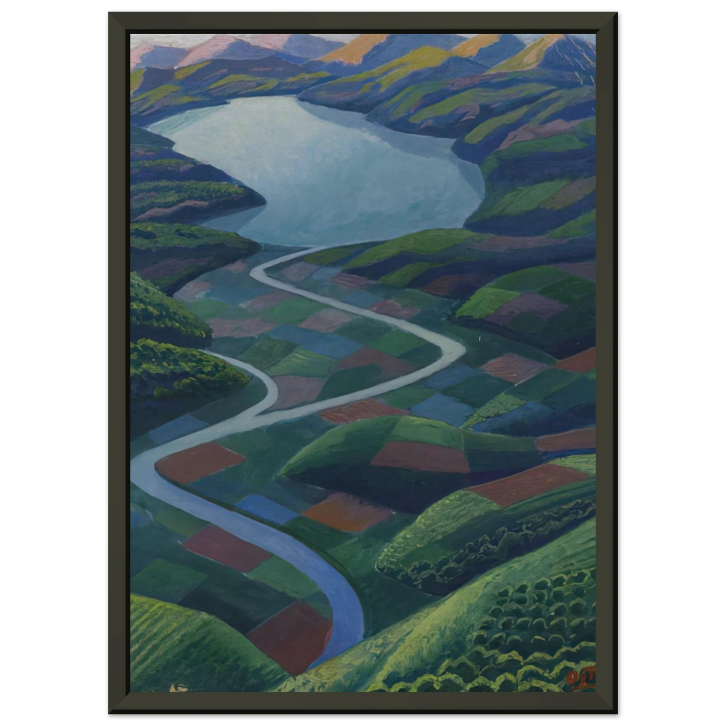 Gerardo Dottori Paesaggio Aereo 1936 Framed Art Print - Aluminum Frame - 60x80 cm / 24x32 inches