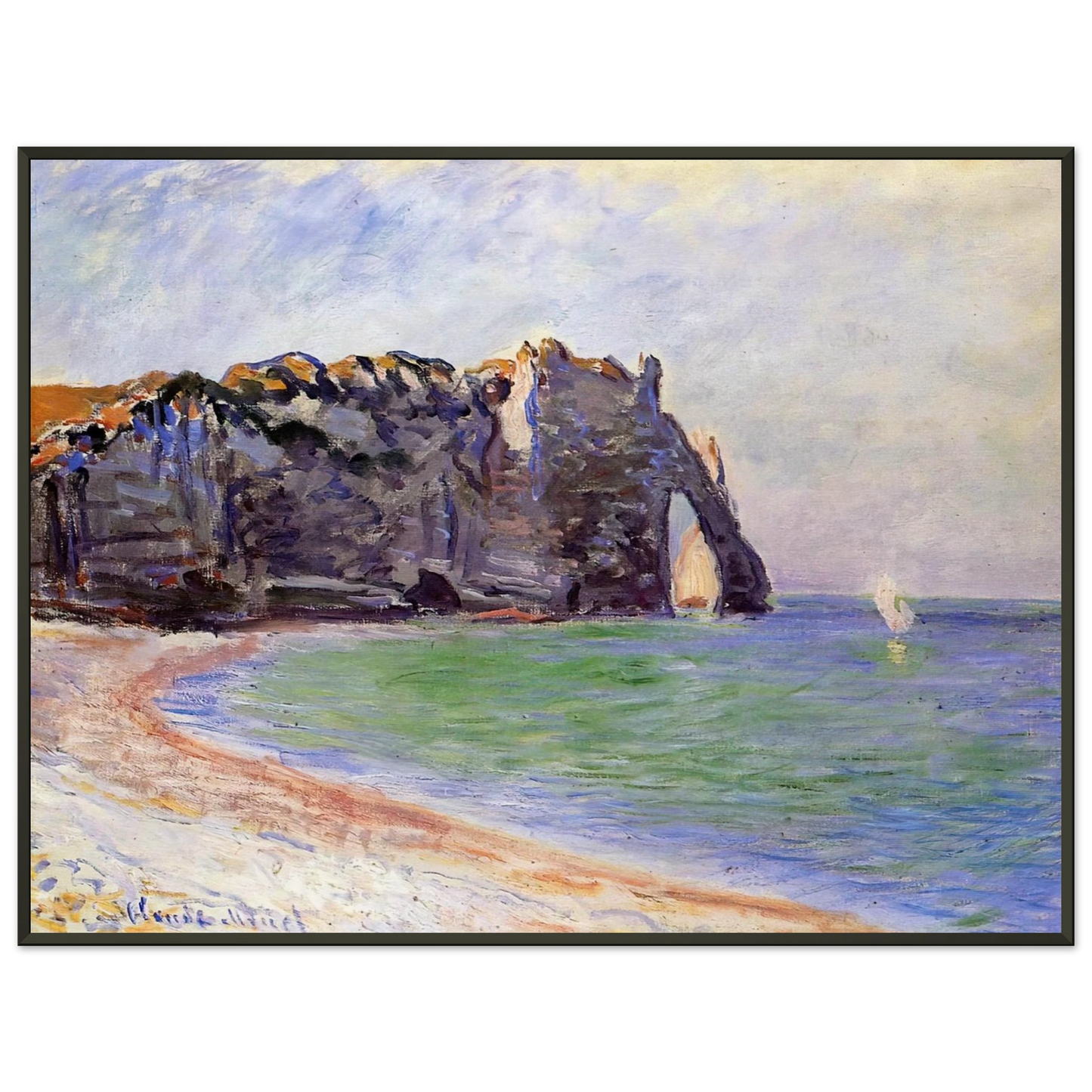 claude monet The Manneport Etretat the Porte dAval Framed Art Print - Aluminum Frame - 60x80 cm / 24x32 inches