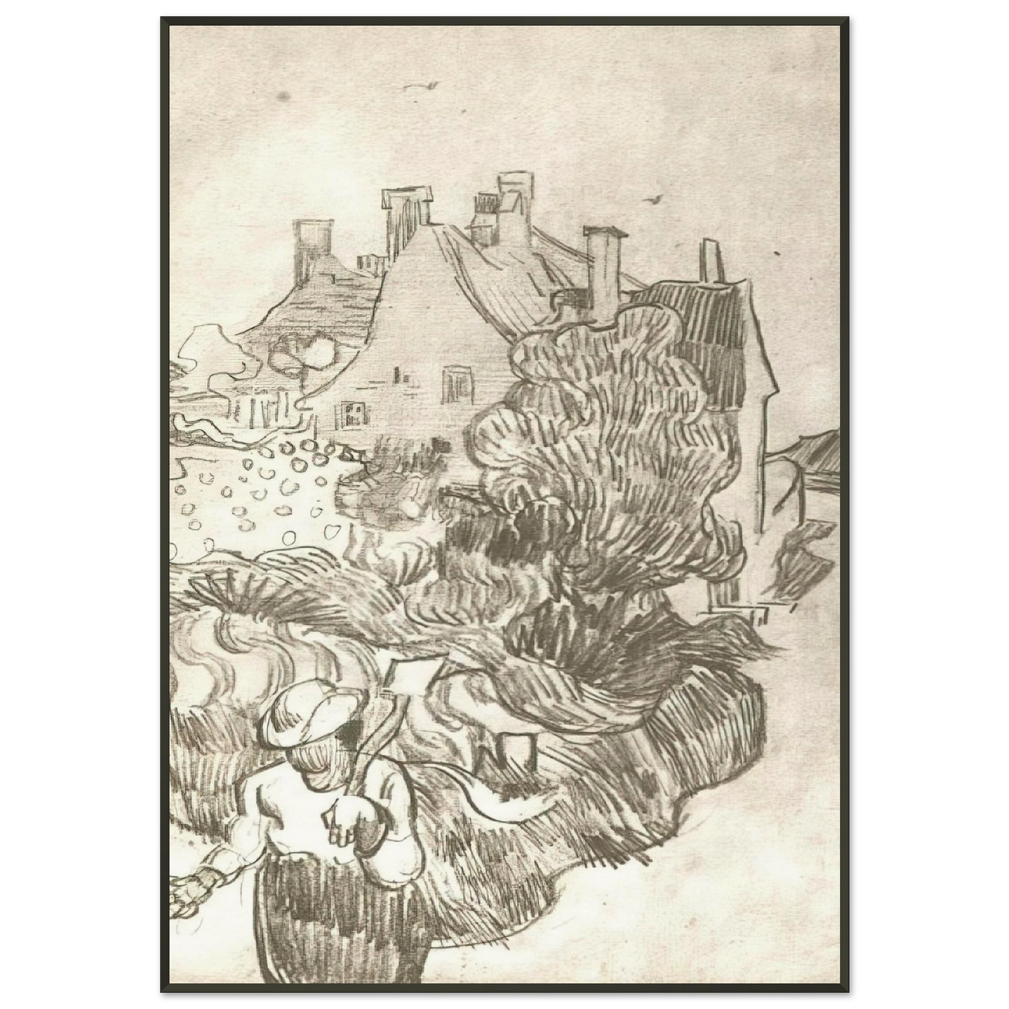 Vincent van Gogh  A House at Auvers Framed Art Print  - Aluminum Frame - 21x29.7 cm / 8x12"