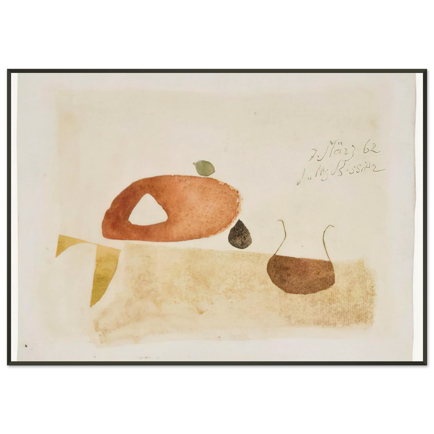 Julius Bissier Komposition 7 Marz 62 1962 Framed Art Print - Aluminum Frame - 21x29.7 cm / 8x12"