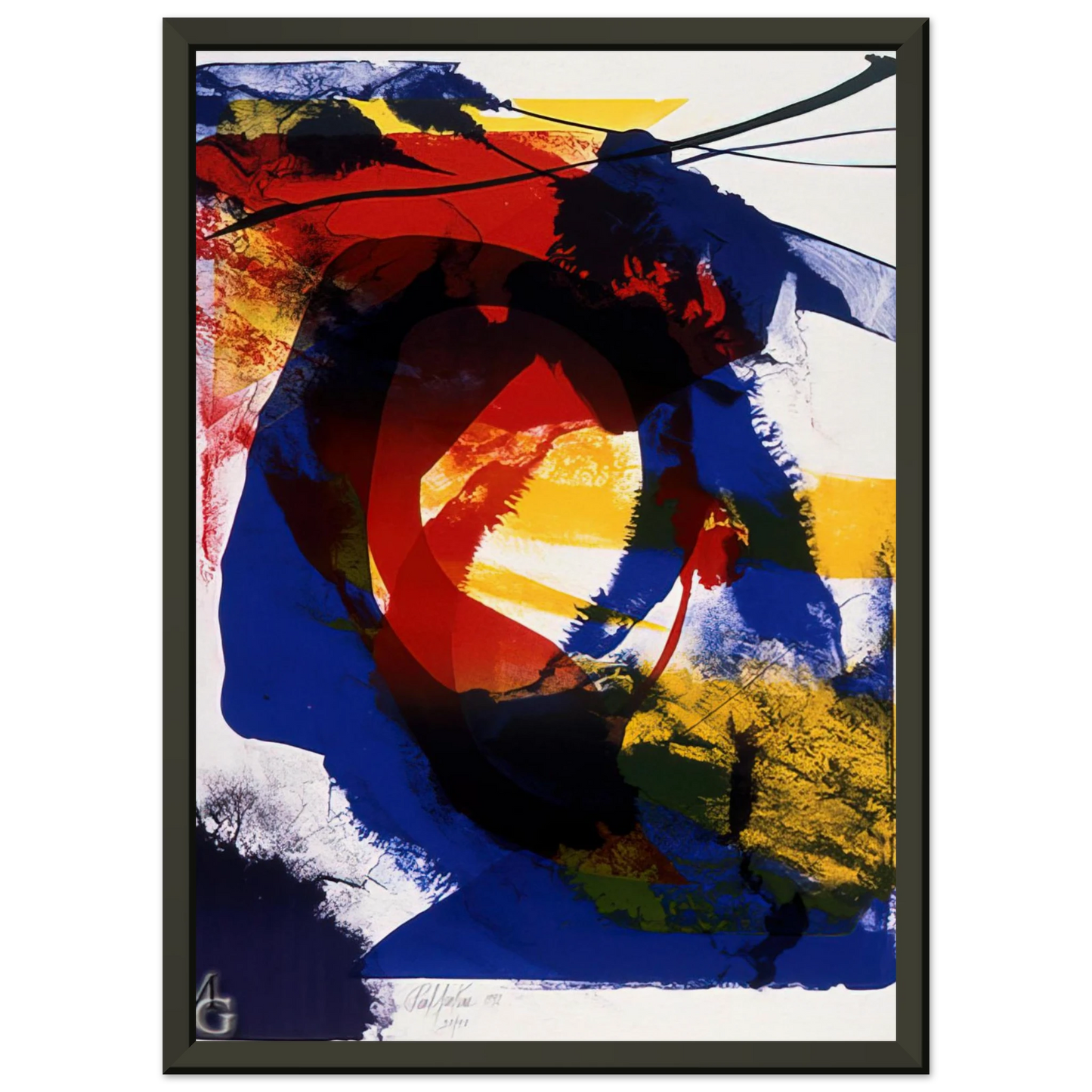 Paul Jenkins Distance Finding Mozart 1992 Framed Art Print - Aluminum Frame - 60x80 cm / 24x32 inches