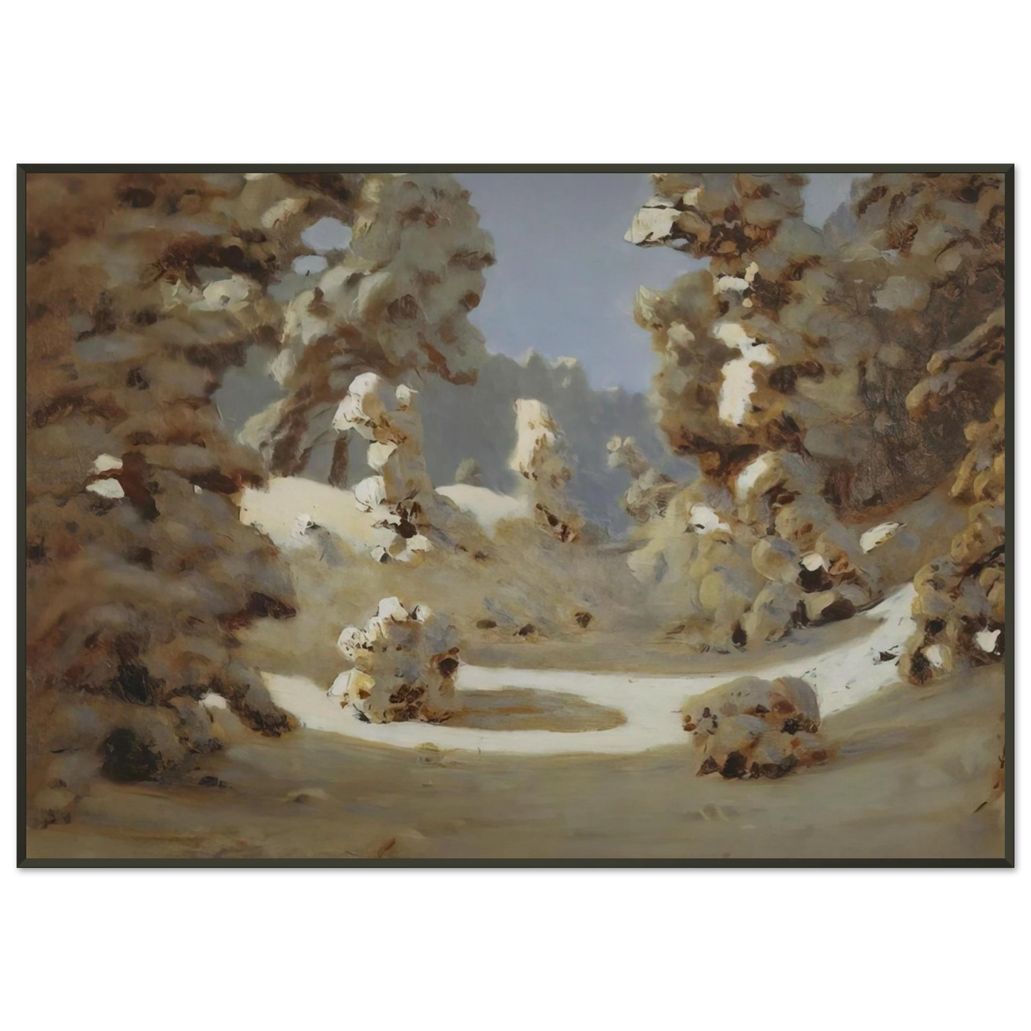 Arkhyp Kuindzhi Winter Sunlight on The Hoar Frost Framed Art Print - Aluminum Frame - 21x29.7 cm / 8x12"