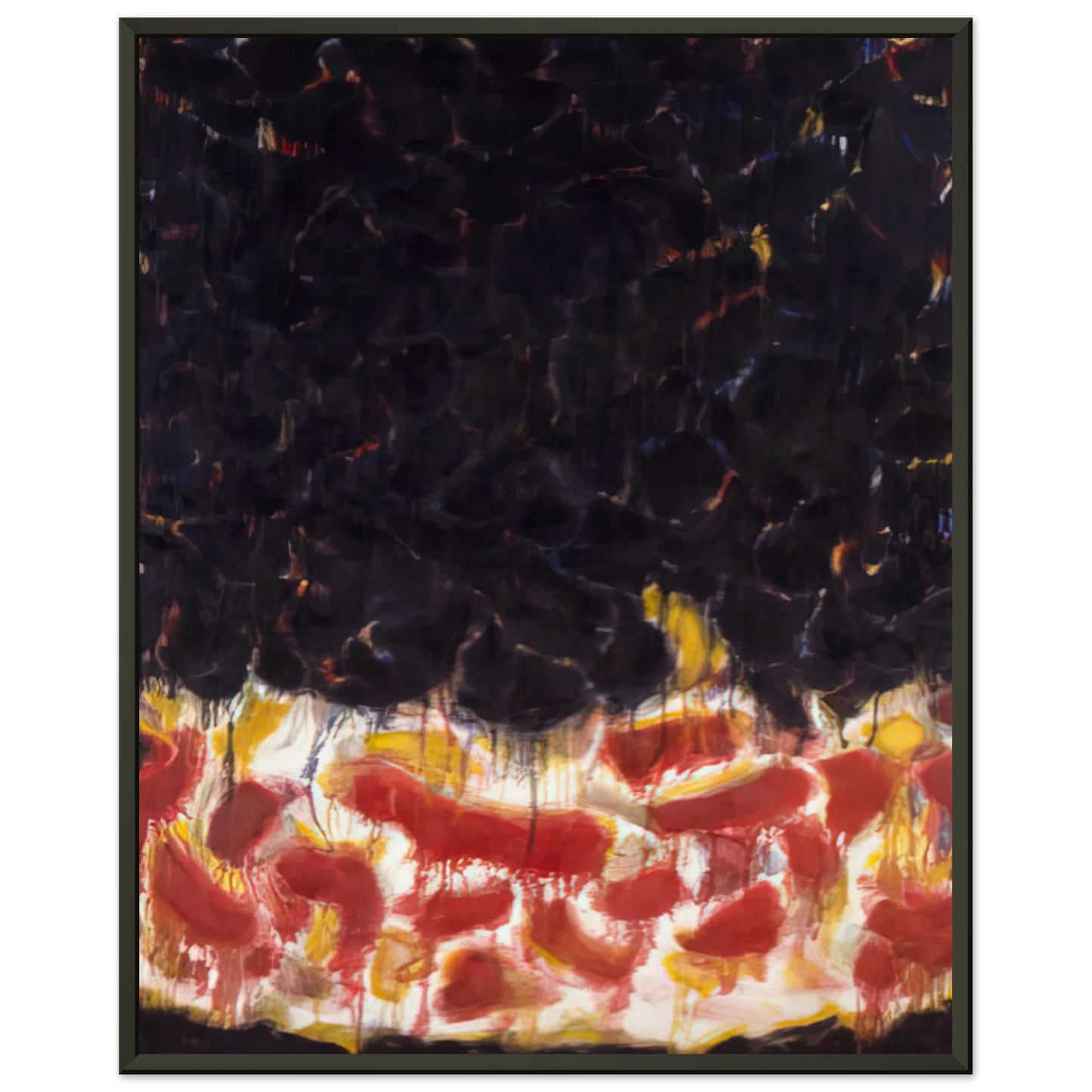 Sam Francis Red and Black Framed Art Print - Aluminum Frame - 70x100 cm / 28x40 inches