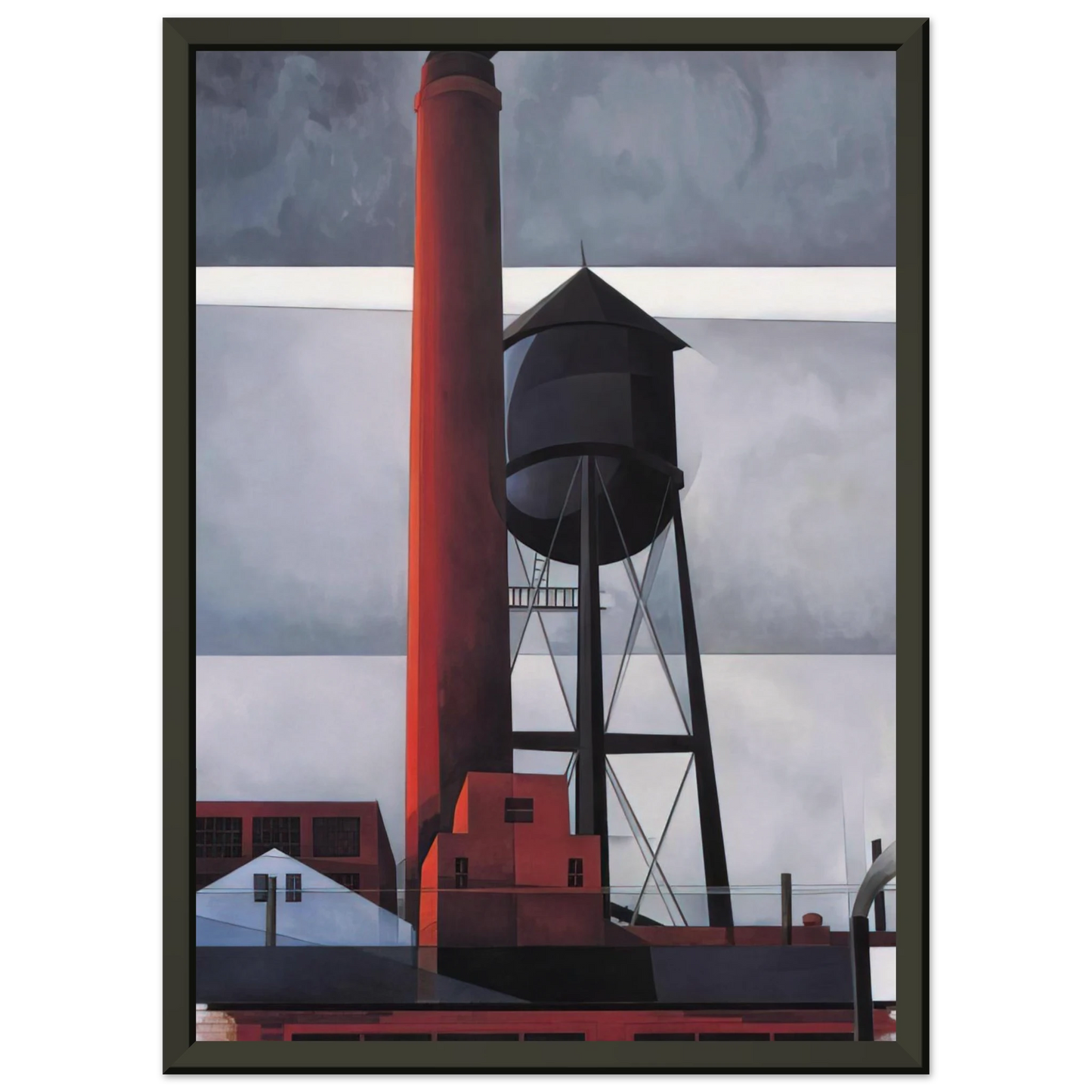 Charles Demuth Chimney and Water Tower 1931 Framed Art Print - Aluminum Frame - 70x100 cm / 28x40 inches
