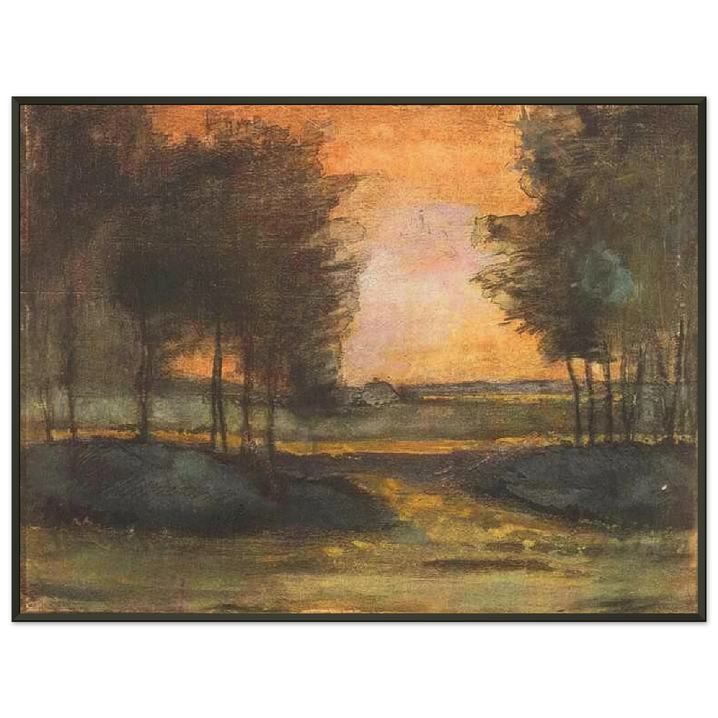 Vincent van Gogh  The Landscape in Drenthe Framed Art Print  - Aluminum Frame - 40x50 cm / 16x20 inches