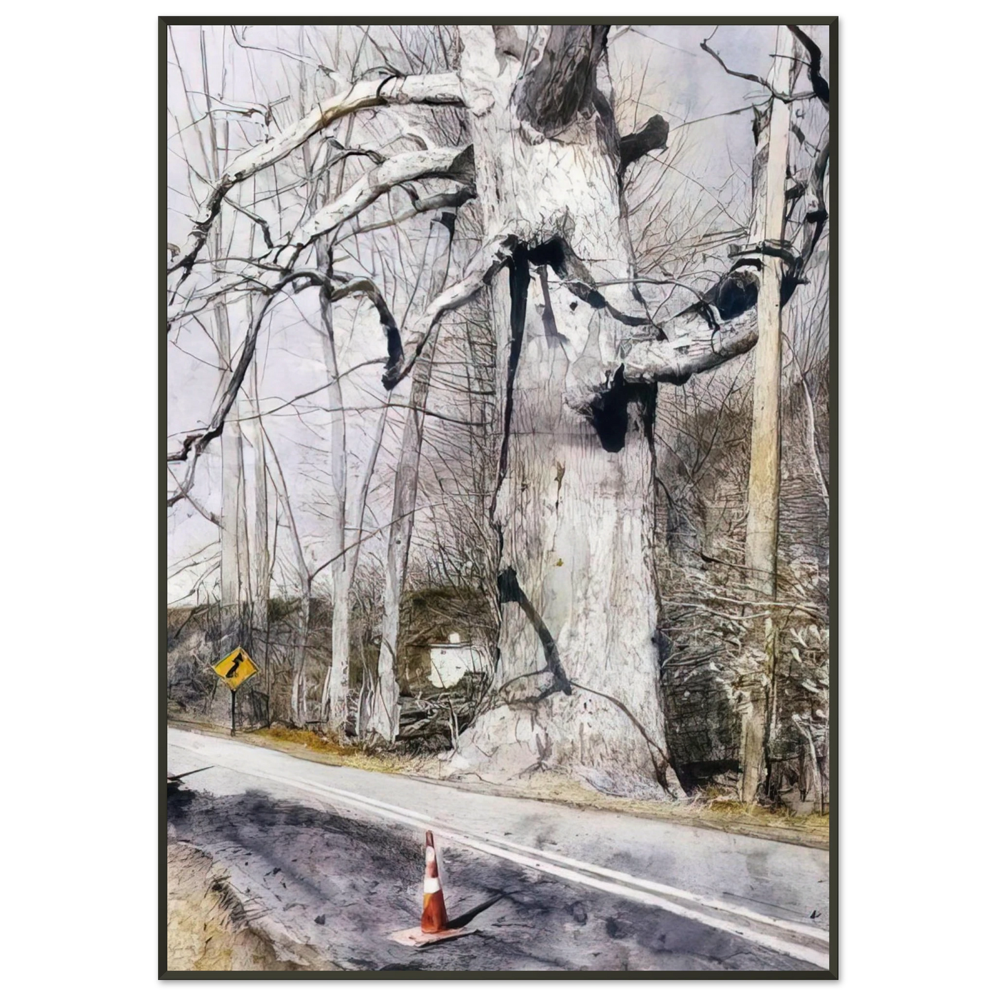 Andrew Wyeth WALKING STICK Framed Art Print - Aluminum Frame - 21x29.7 cm / 8x12"