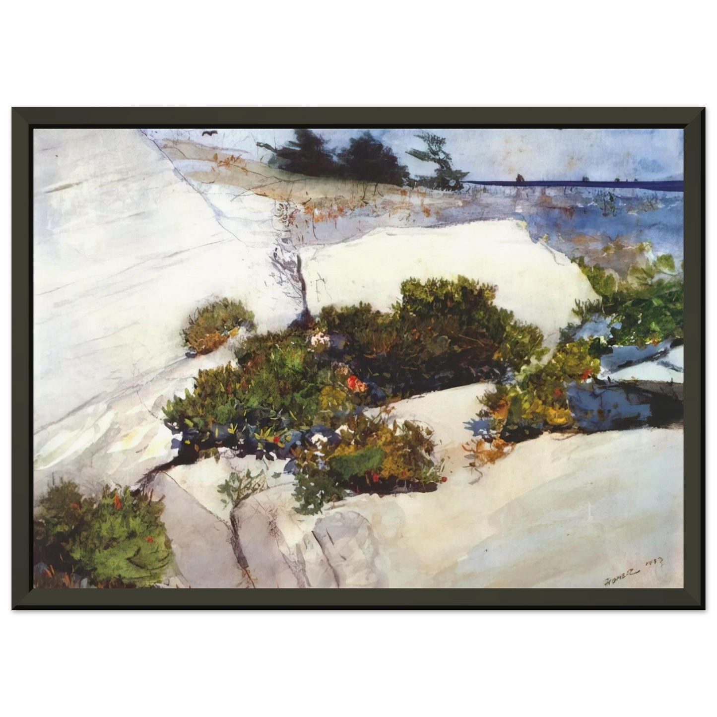 Winslow Homer MAINE CLIFFS Framed Art Print - Aluminum Frame - 70x100 cm / 28x40 inches