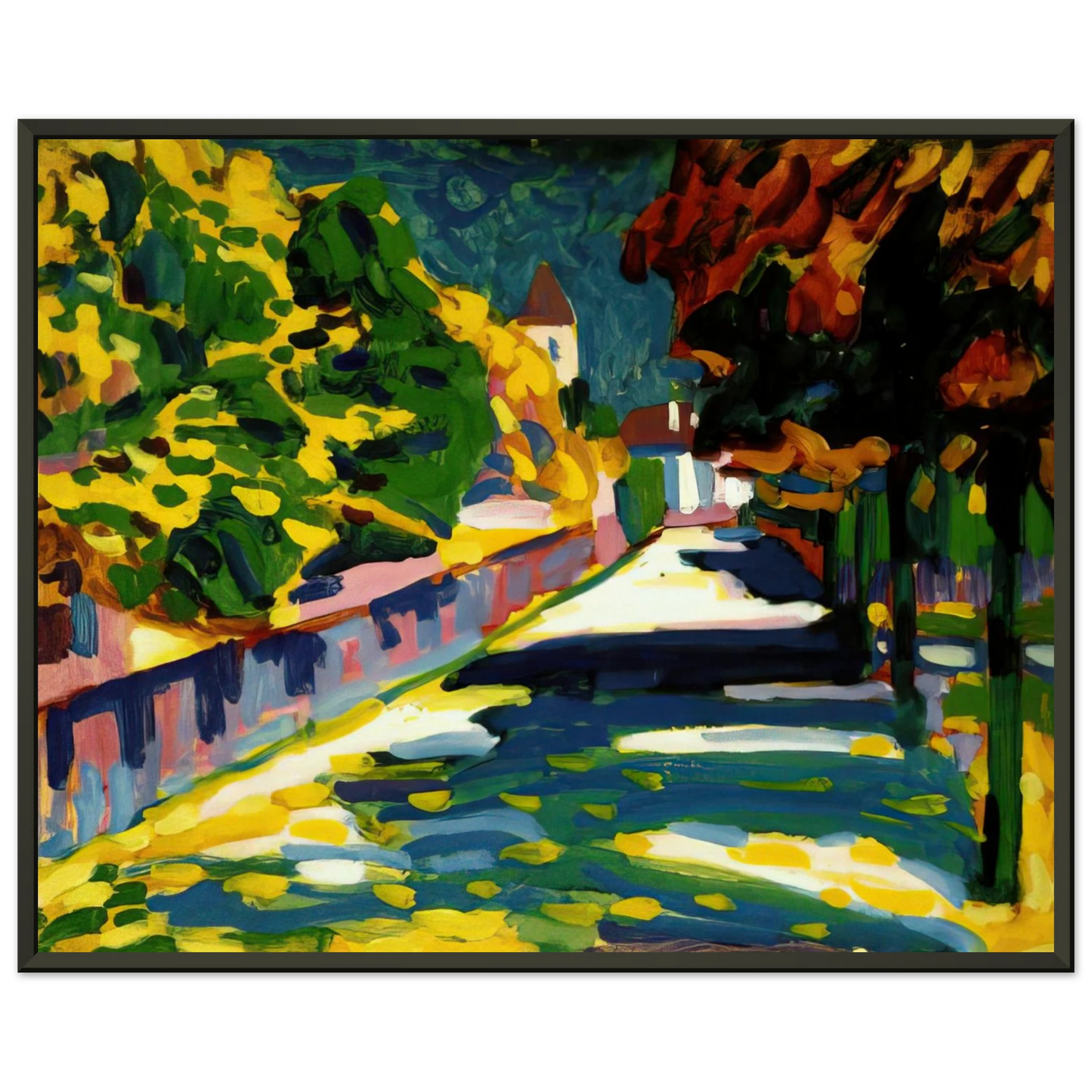 Wassily Kandinsky  AUTUMN IN BAVARIA 1908 Framed Art Print  - Aluminum Frame - 70x100 cm / 28x40 inches