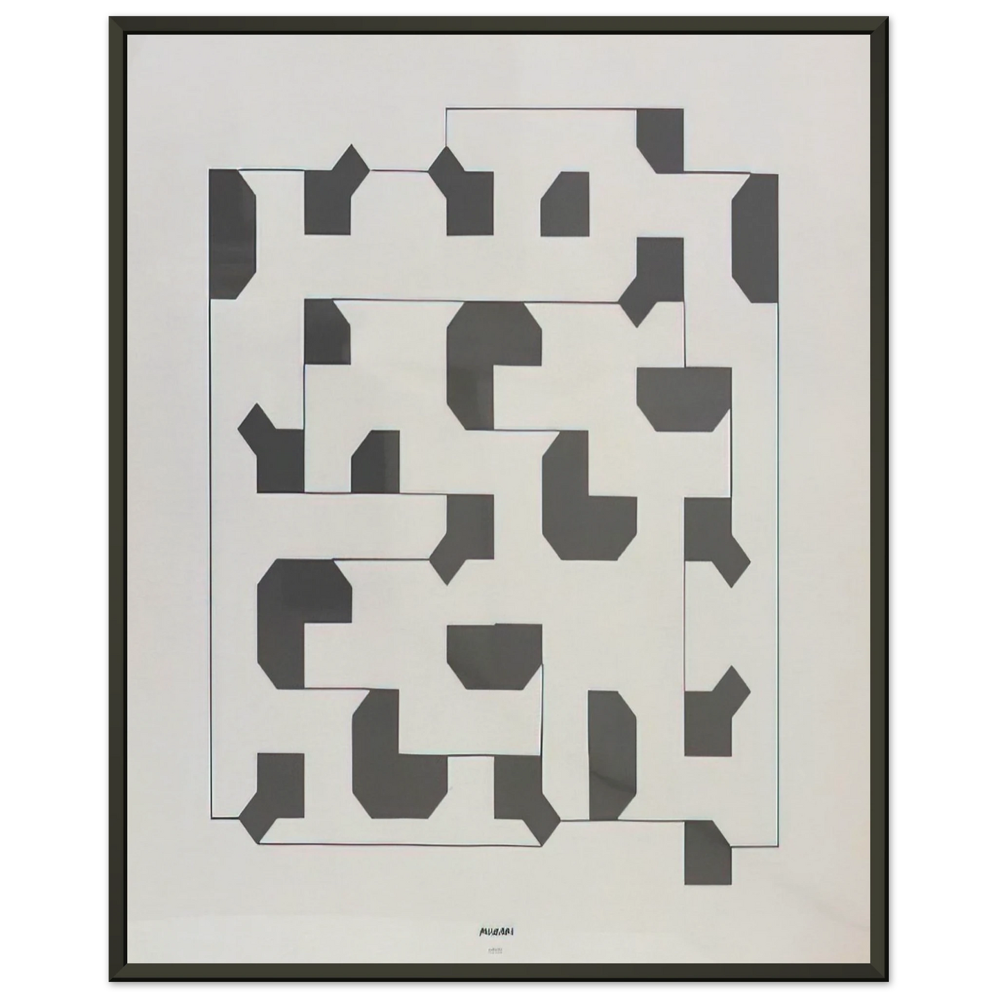 Bruno Munari Curva di Peano 1975 Framed Art Print - Aluminum Frame - 40x50 cm / 16x20 inches