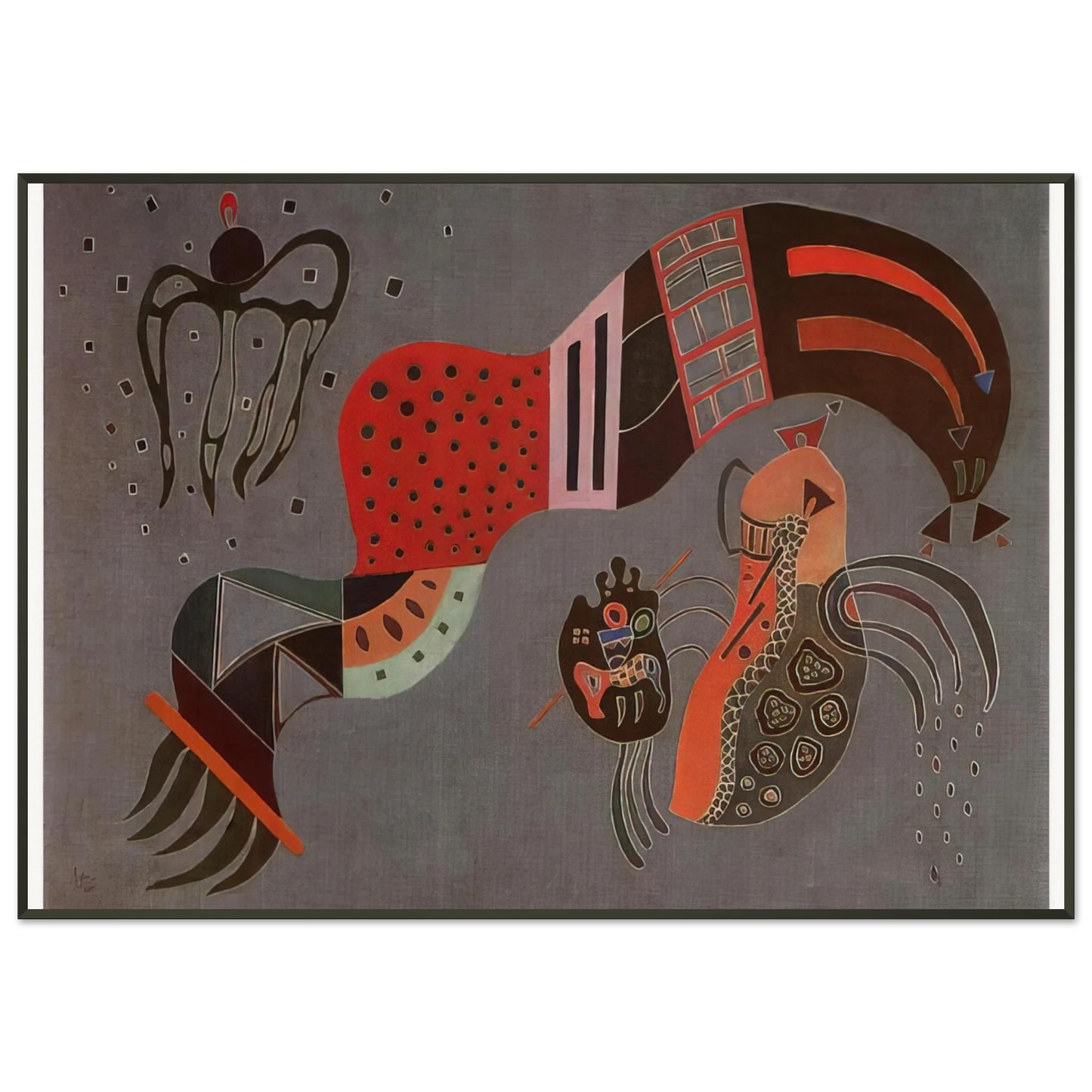Wassily Kandinsky TEMPERED ELAN 1944 Framed Art Print - Aluminum Frame - 21x29.7 cm / 8x12"
