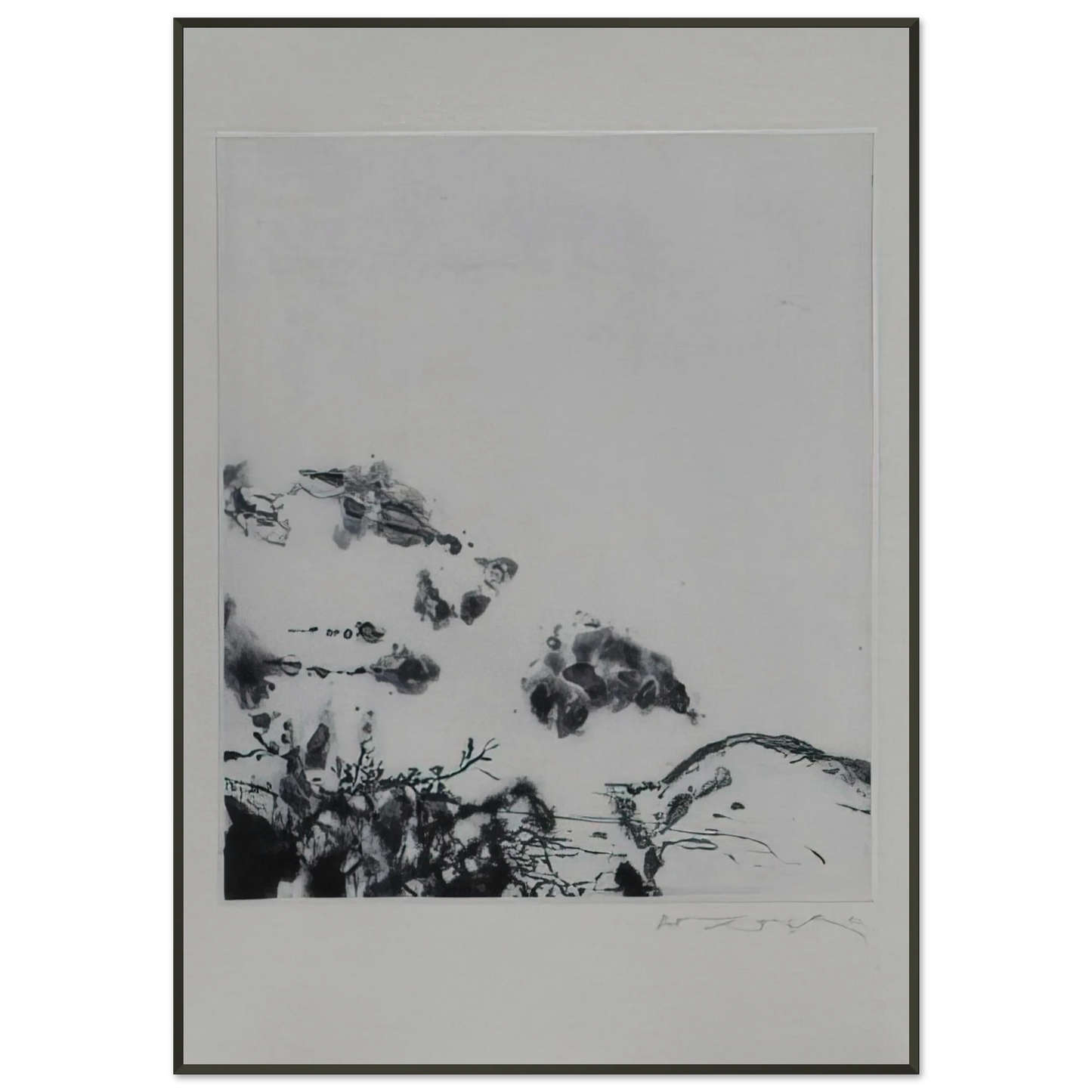 Zao WouKi ANNONCIATION AND MOMENTS 383 1994 Framed Art Print - Aluminum Frame - 21x29.7 cm / 8x12"