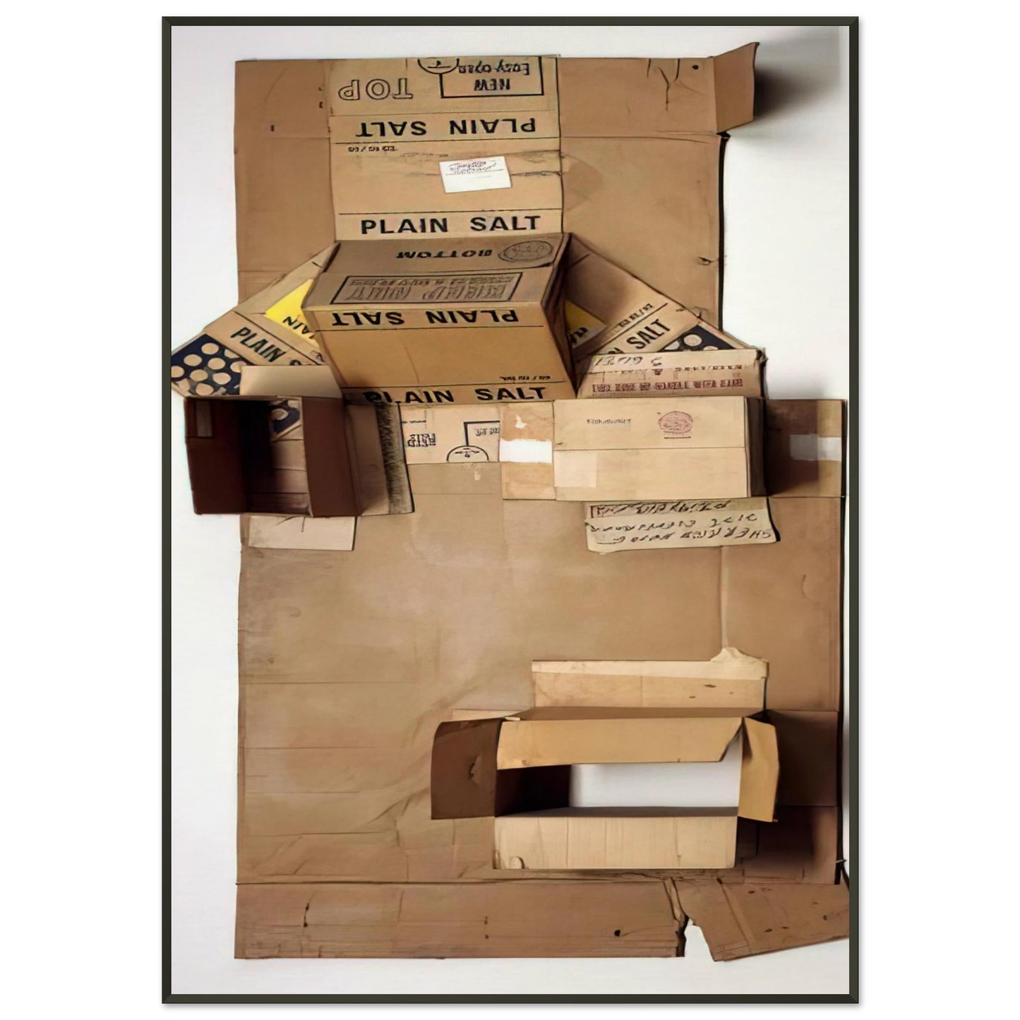 Robert Rauschenberg PLAIN SALT CARDBOARD 1971 Framed Art Print - Aluminum Frame - 21x29.7 cm / 8x12"