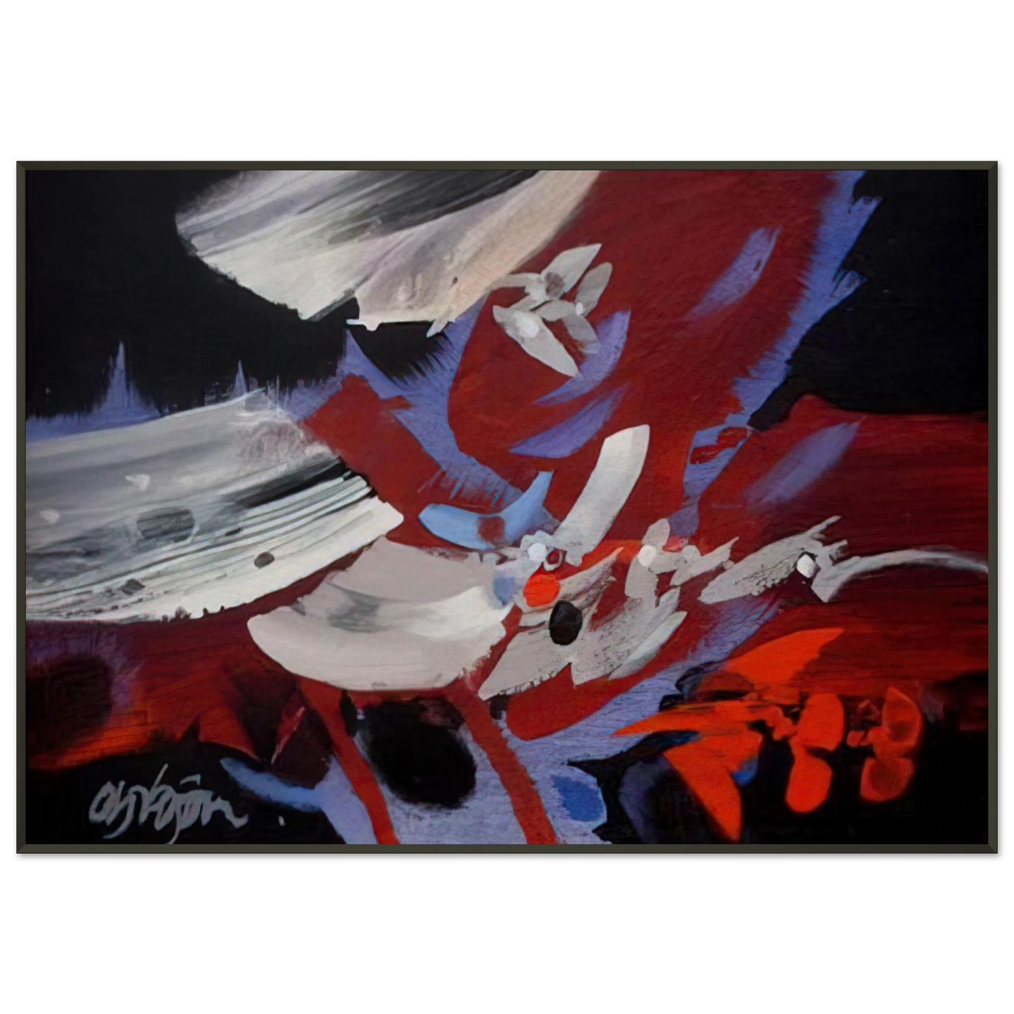 Alejandro Obregon VIENTOS 1989 Framed Art Print - Aluminum Frame - 21x29.7 cm / 8x12"