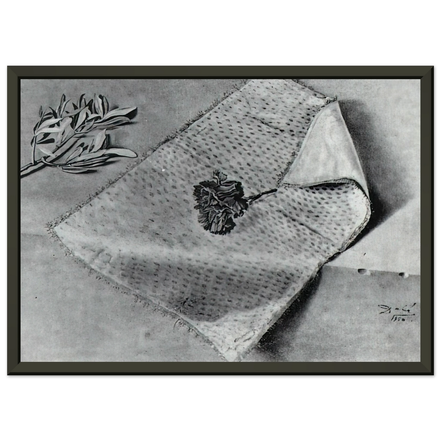 Salvador Dali CARNATION AND CLOTH OF GOLD Framed Art Print - Aluminum Frame - 40x50 cm / 16x20 inches