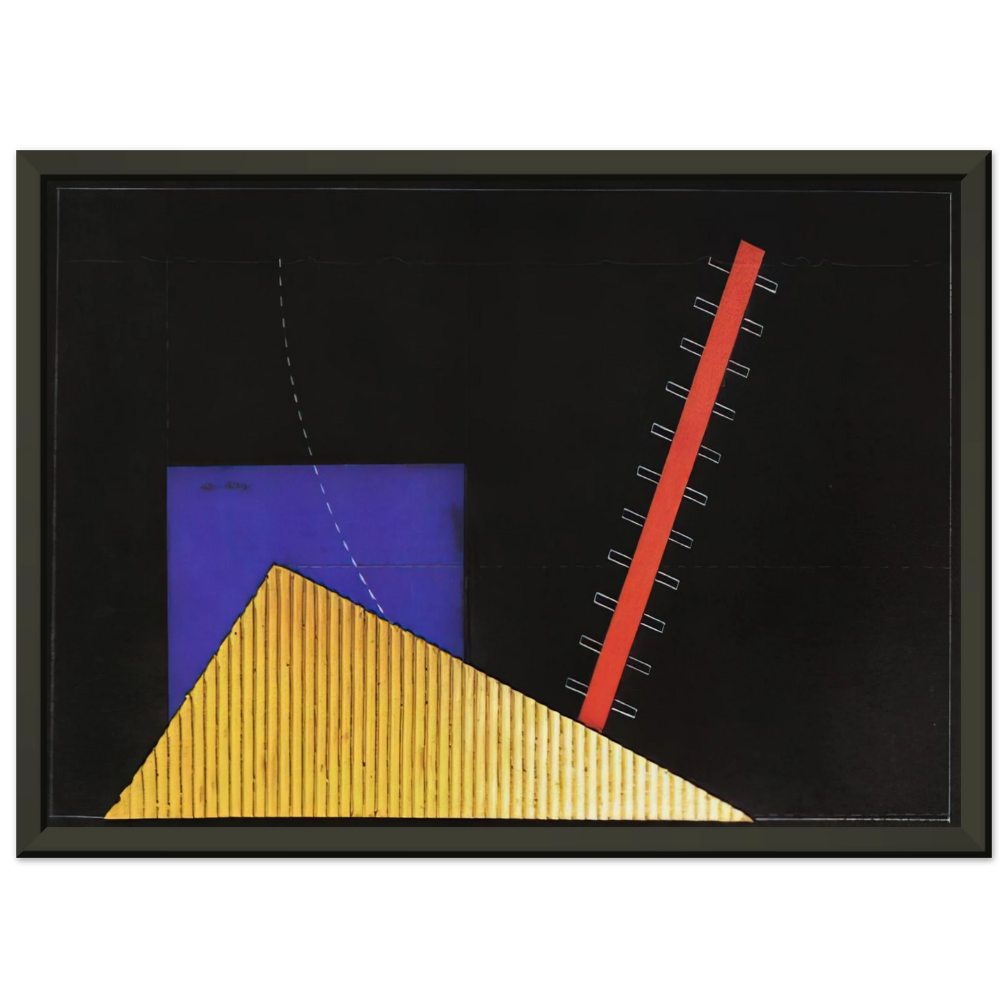 Enrico Prampolini IL MERCANTE DI CUORI BOZZETTO DI SCENA 1927 Framed Art Print - Aluminum Frame - 40x50 cm / 16x20 inches