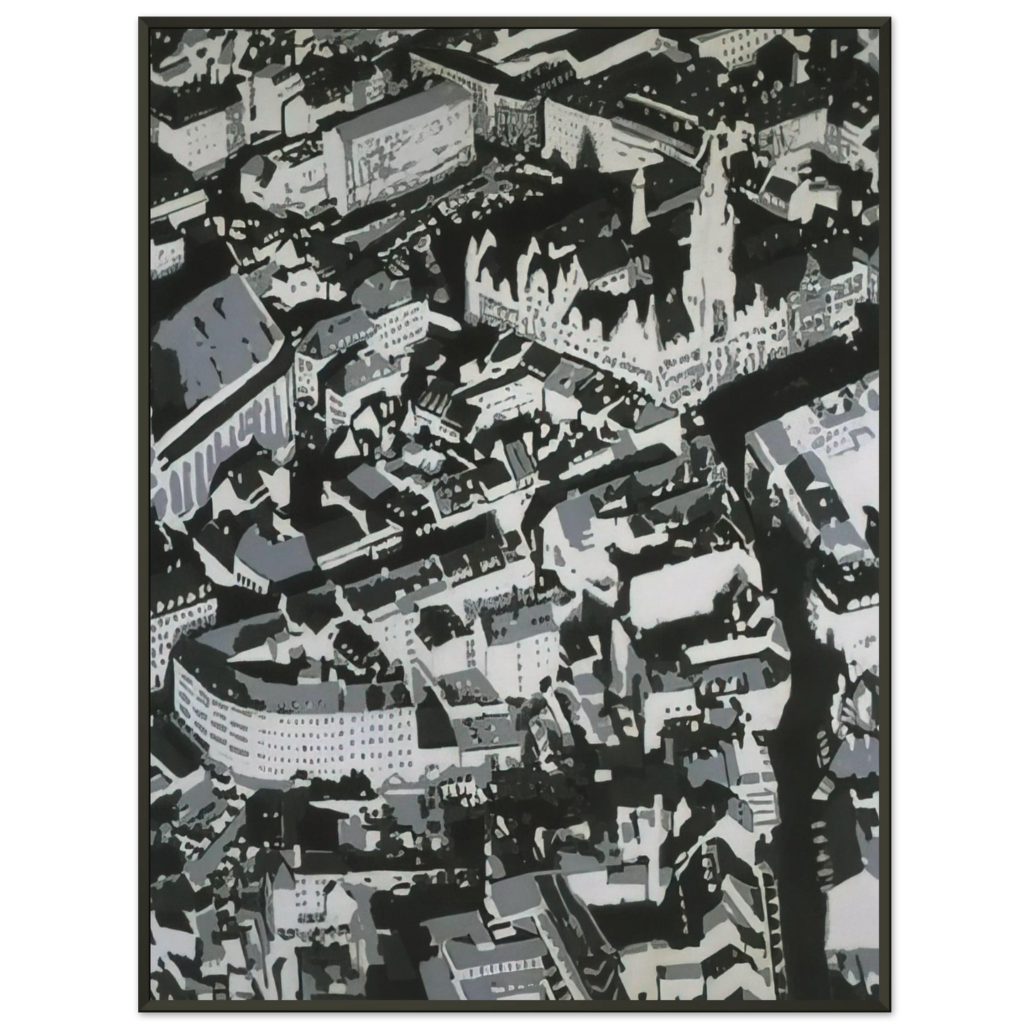 Gerhard Richter TOWNSCAPE MU 1968 Framed Art Print - Aluminum Frame - 70x100 cm / 28x40 inches