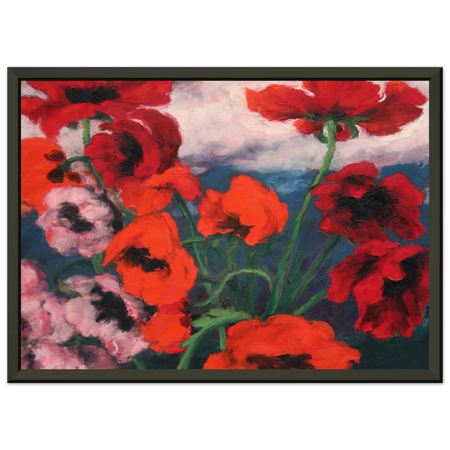 Emil Nolde Large Poppies Framed Art Print - Aluminum Frame - 40x50 cm / 16x20 inches