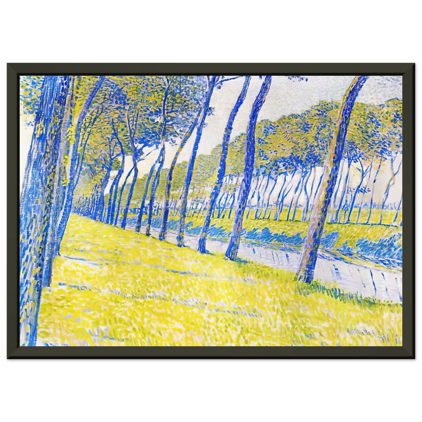 Theo van Rysselberghe CANAL IN FLANDERS 1894 Framed Art Print - Aluminum Frame - 60x80 cm / 24x32 inches
