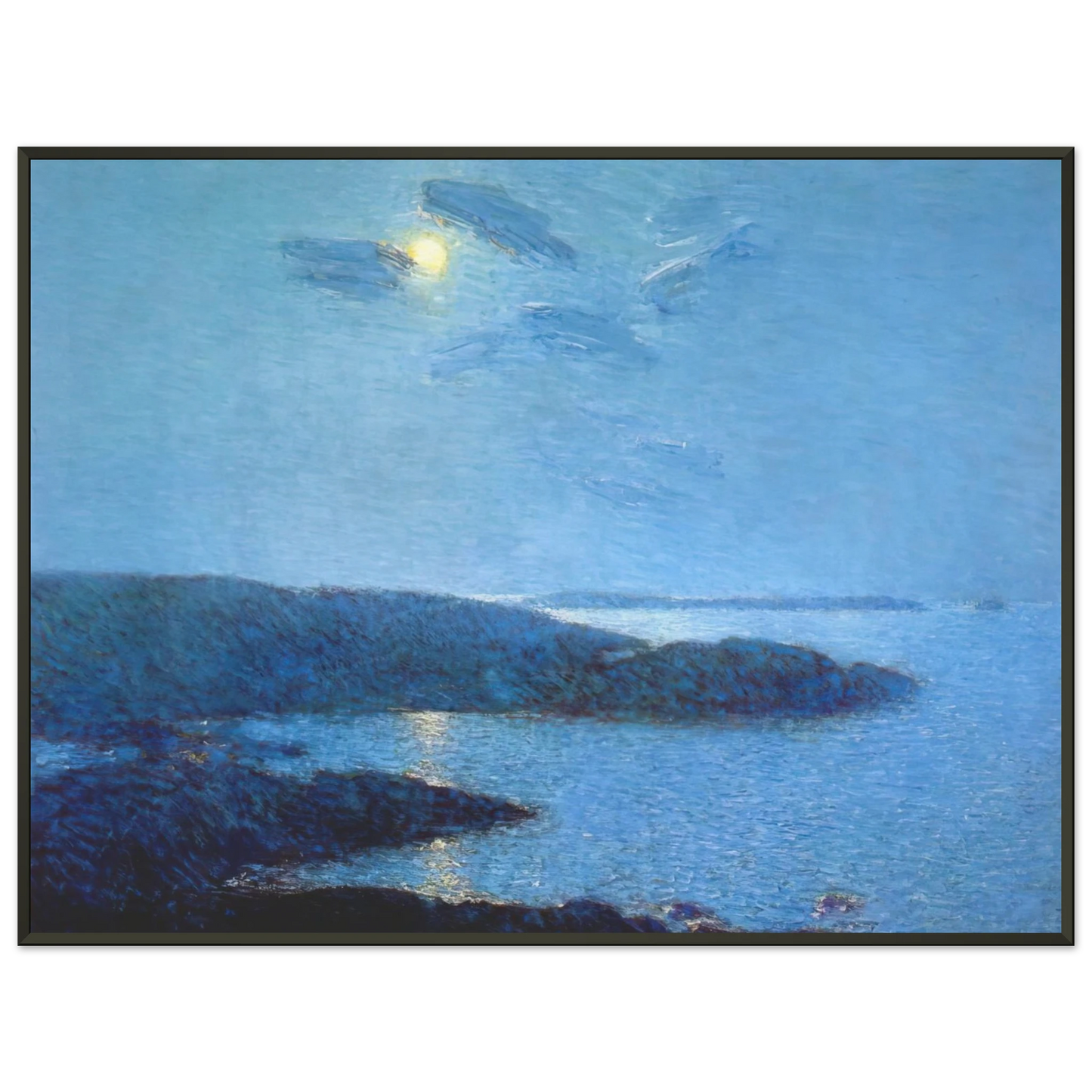 Childe Hassam Moonlight Framed Art Print - Aluminum Frame - 60x80 cm / 24x32 inches