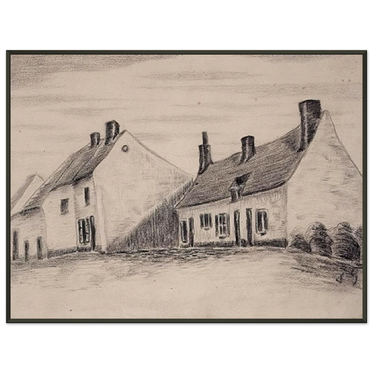 Vincent van Gogh  A Zandmennik house Framed Art Print  - Aluminum Frame - 40x50 cm / 16x20 inches
