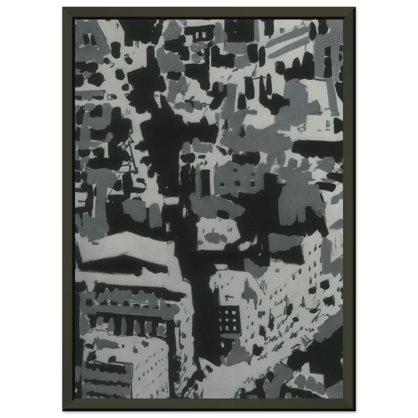 Gerhard Richter TOWNSCAPE P2 1968 Framed Art Print - Aluminum Frame - 40x50 cm / 16x20 inches