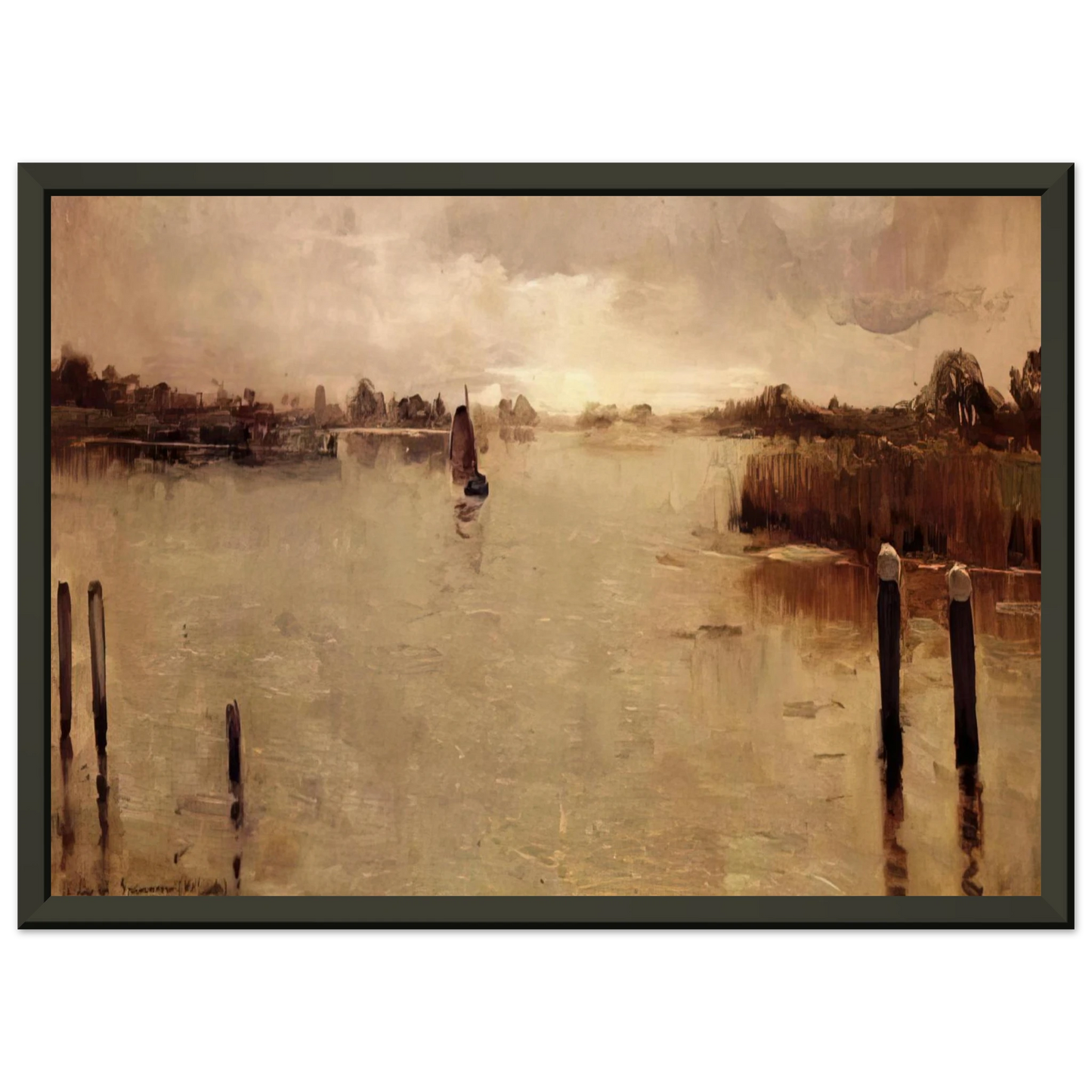 Theo van Rysselberghe SPAARNWOUDE ISLAND 1883 Framed Art Print - Aluminum Frame - 70x100 cm / 28x40 inches