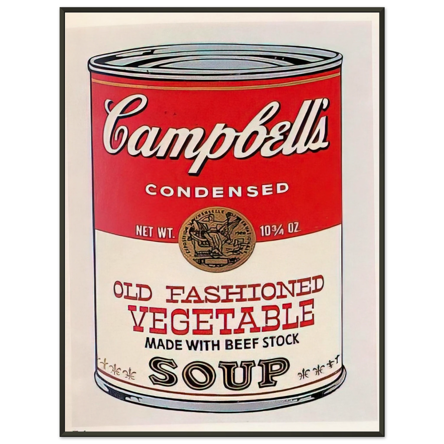 Andy Warhol Campbells Soup Can Old Fashioned Vegetable Framed Art Print - Aluminum Frame - 70x100 cm / 28x40 inches