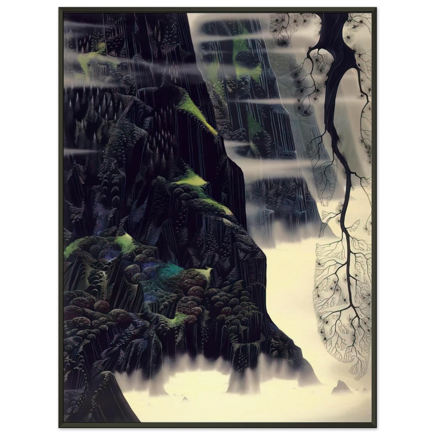 Eyvind Earle  Gray Dawn Framed Art Print  - Aluminum Frame - 60x80 cm / 24x32 inches