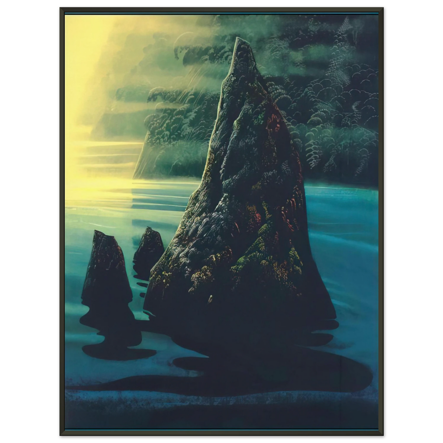 Eyvind Earle The Rock Framed Art Print - Aluminum Frame - 40x50 cm / 16x20 inches