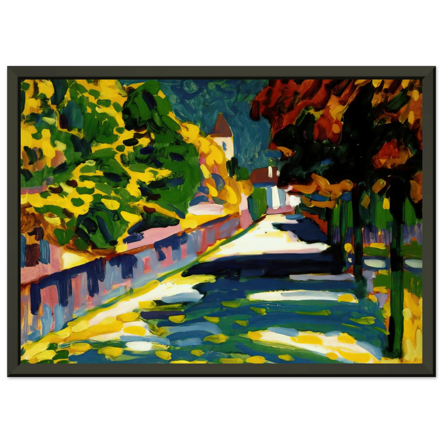 Wassily Kandinsky  AUTUMN IN BAVARIA 1908 Framed Art Print  - Aluminum Frame - 60x80 cm / 24x32 inches