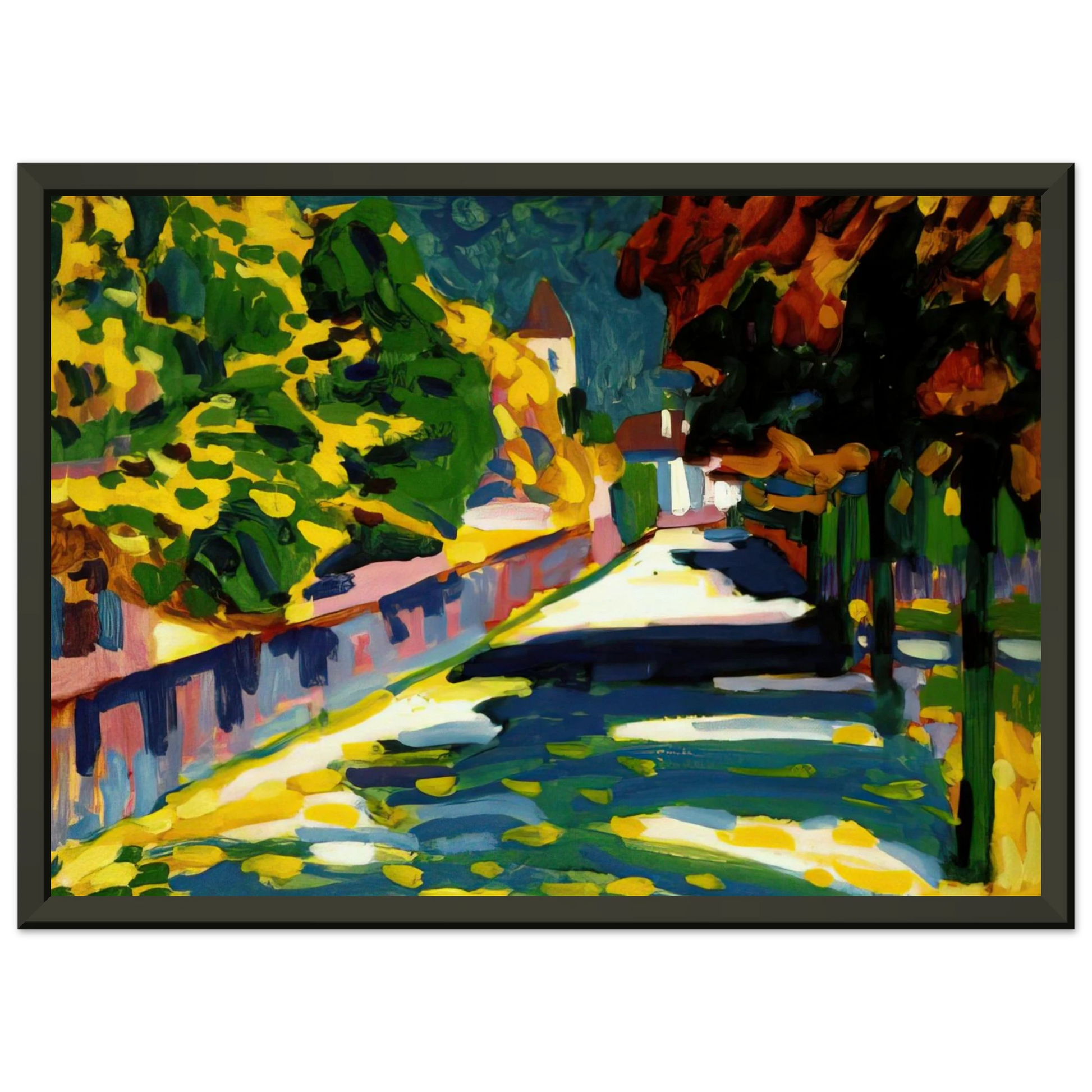 Wassily Kandinsky  AUTUMN IN BAVARIA 1908 Framed Art Print  - Aluminum Frame - 60x80 cm / 24x32 inches