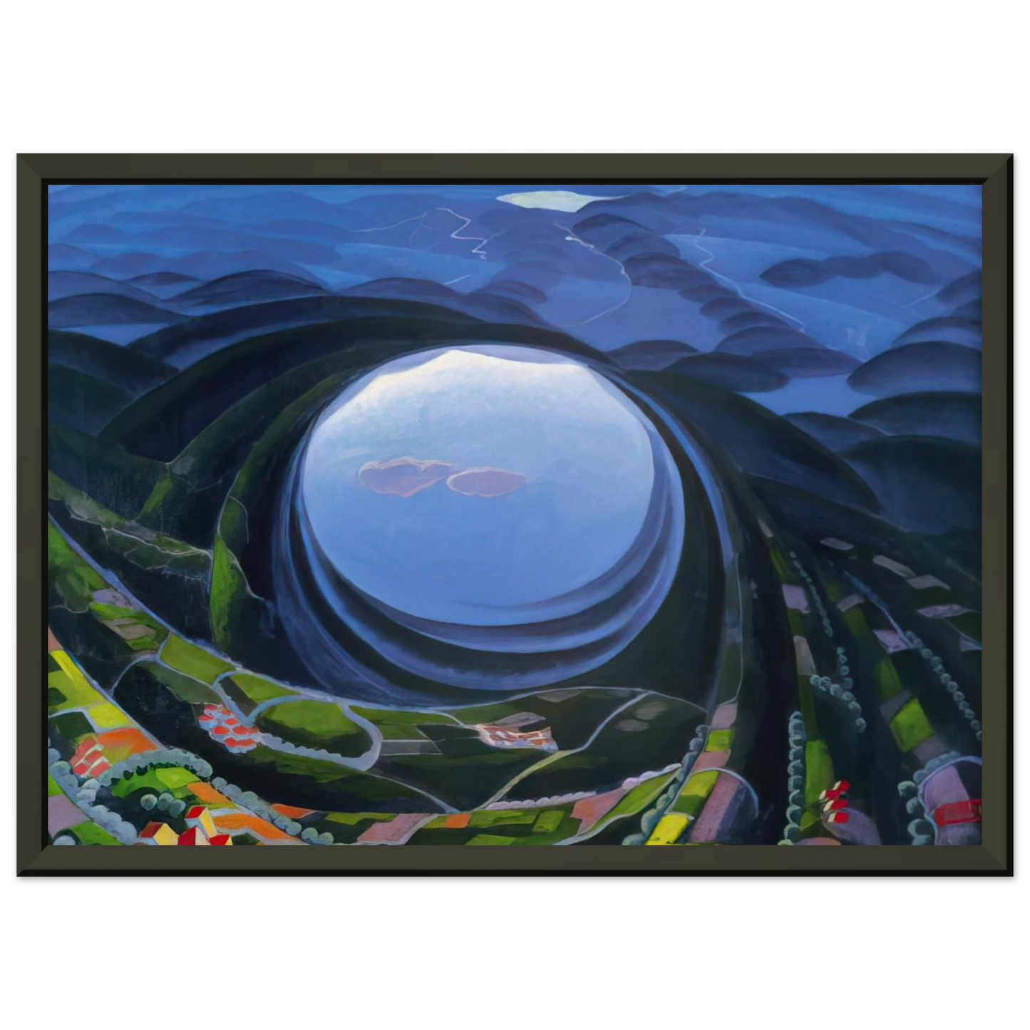 Gerardo Dottori Primavera Umbria 1923 Framed Art Print - Aluminum Frame - 60x80 cm / 24x32 inches