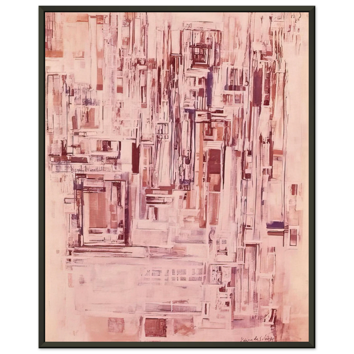 Maria Helena Vieira da Silva Untitled 1970 Framed Art Print - Aluminum Frame - 40x50 cm / 16x20 inches